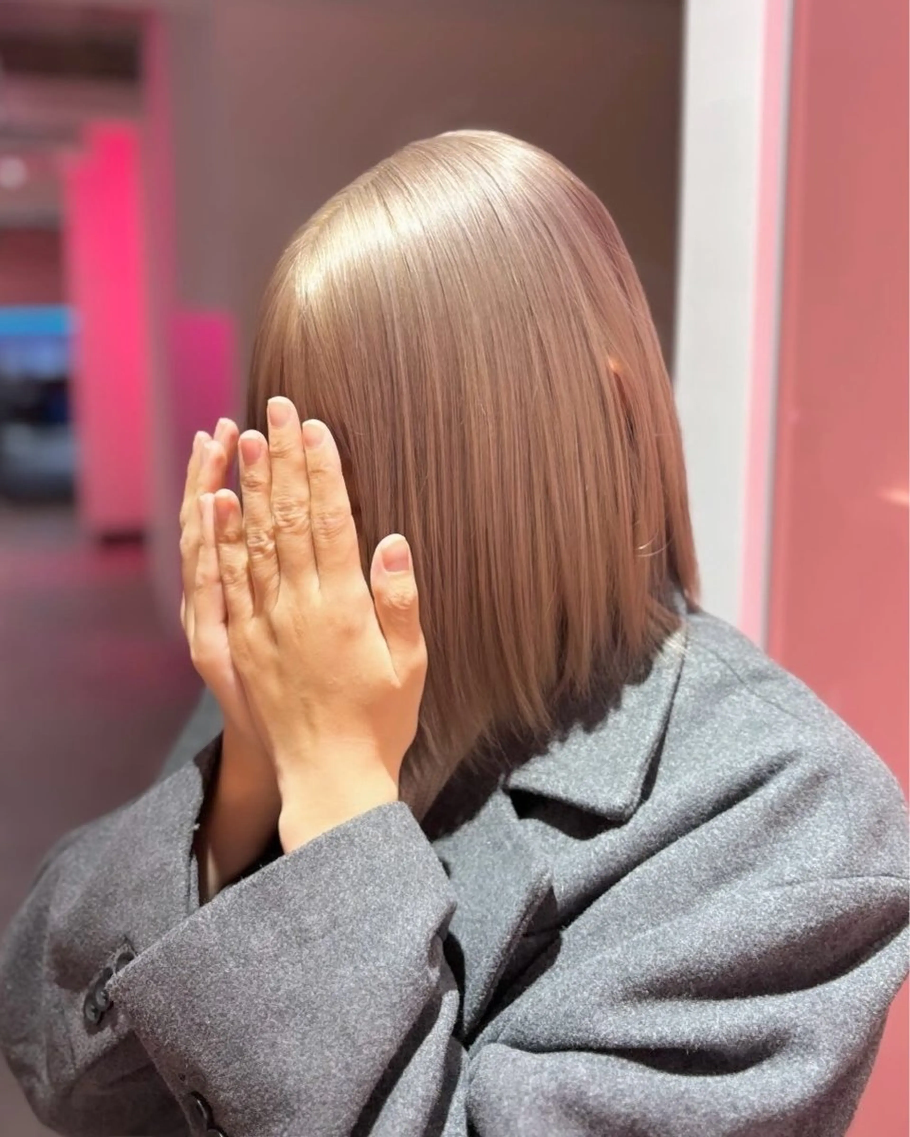 ミディアム カラー 田中麻鈴/ハイトーン /ミルクティーのヘアスタイル