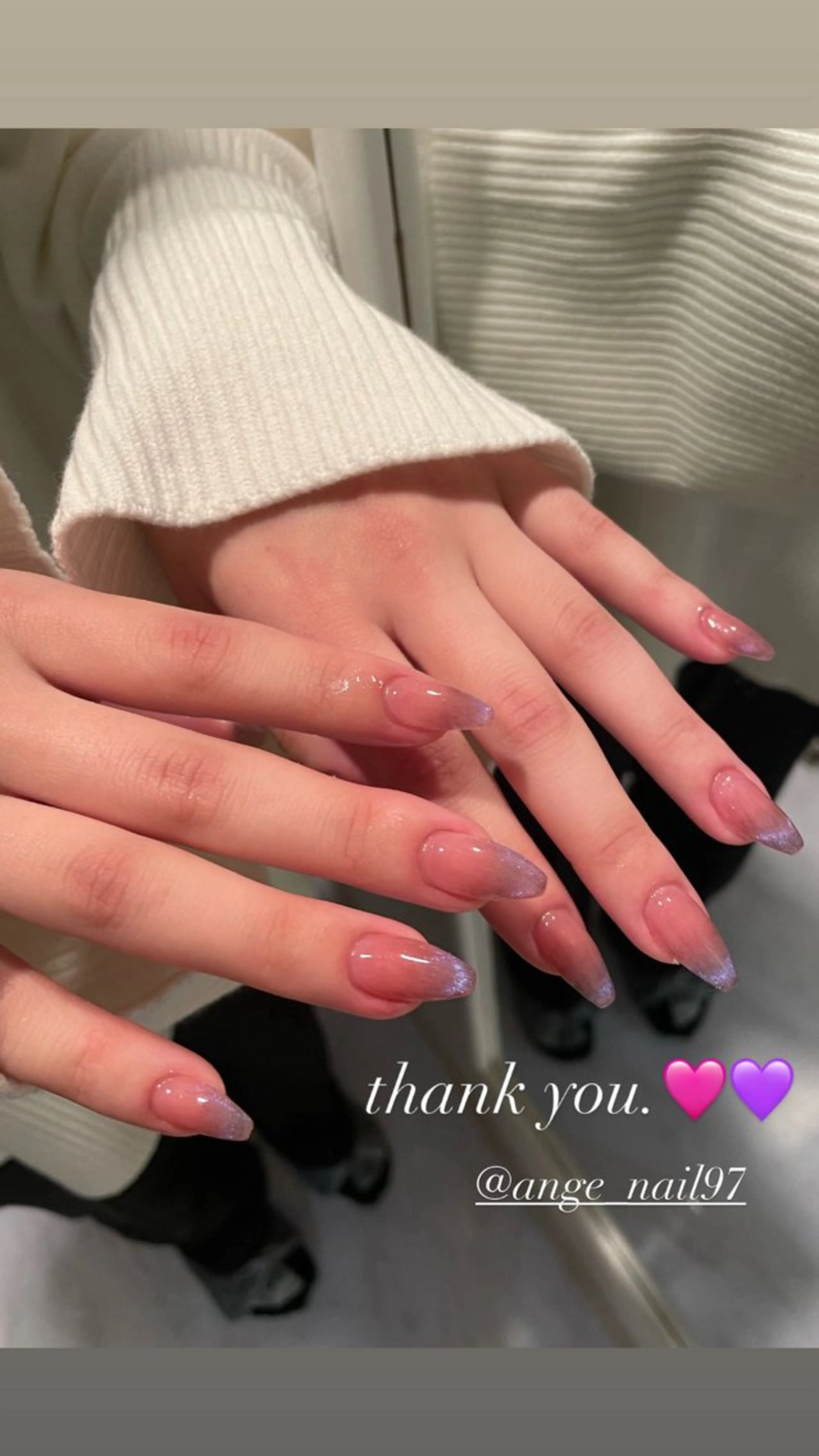 ネイル グラデーション 韓国ネイル マグネットネイル ピンク パープル Nail salon 🎀Angeのネイルデザイン