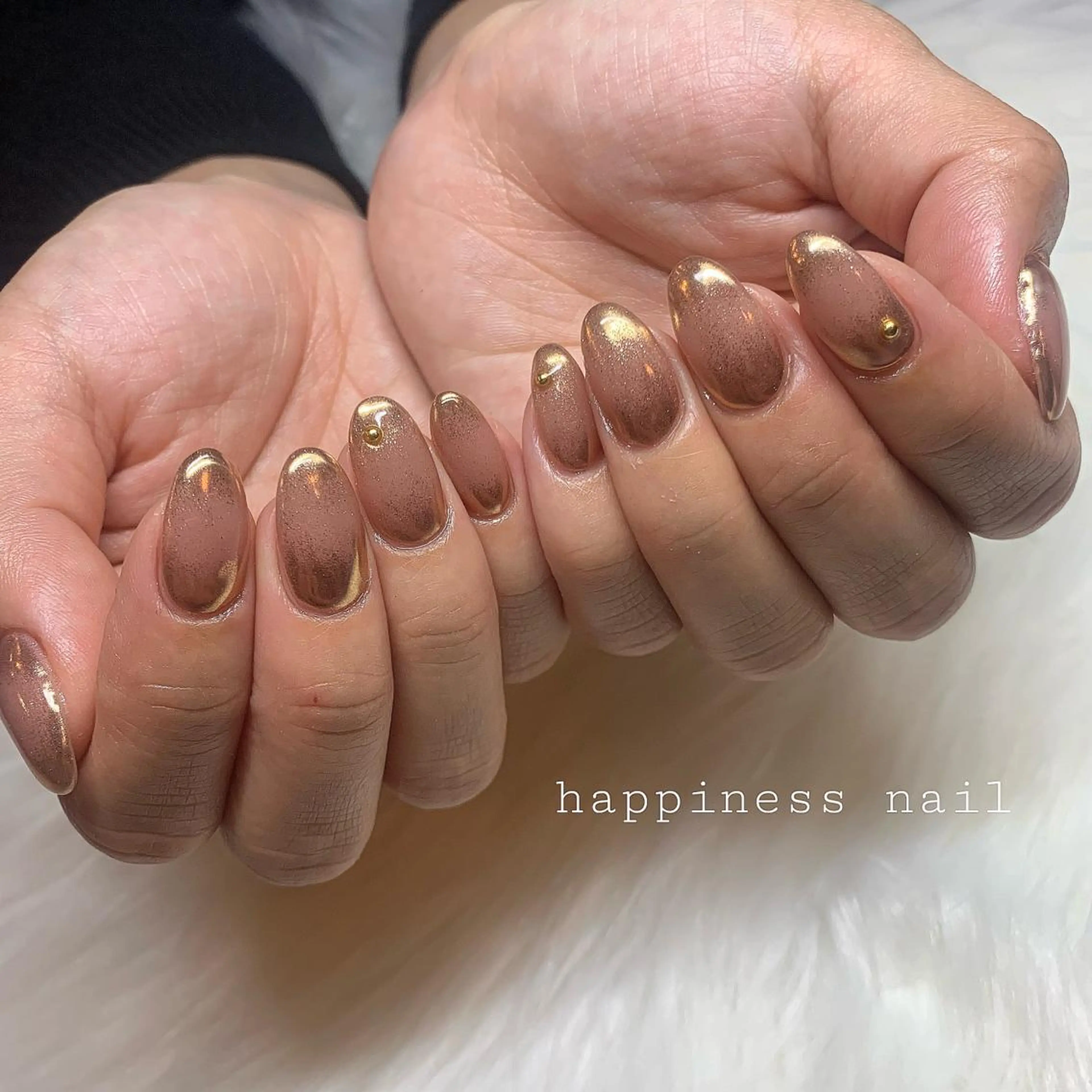 ネイル アートネイル ハート ロングネイル ミラーネイル スカルプネイル happiness nailのネイルデザイン