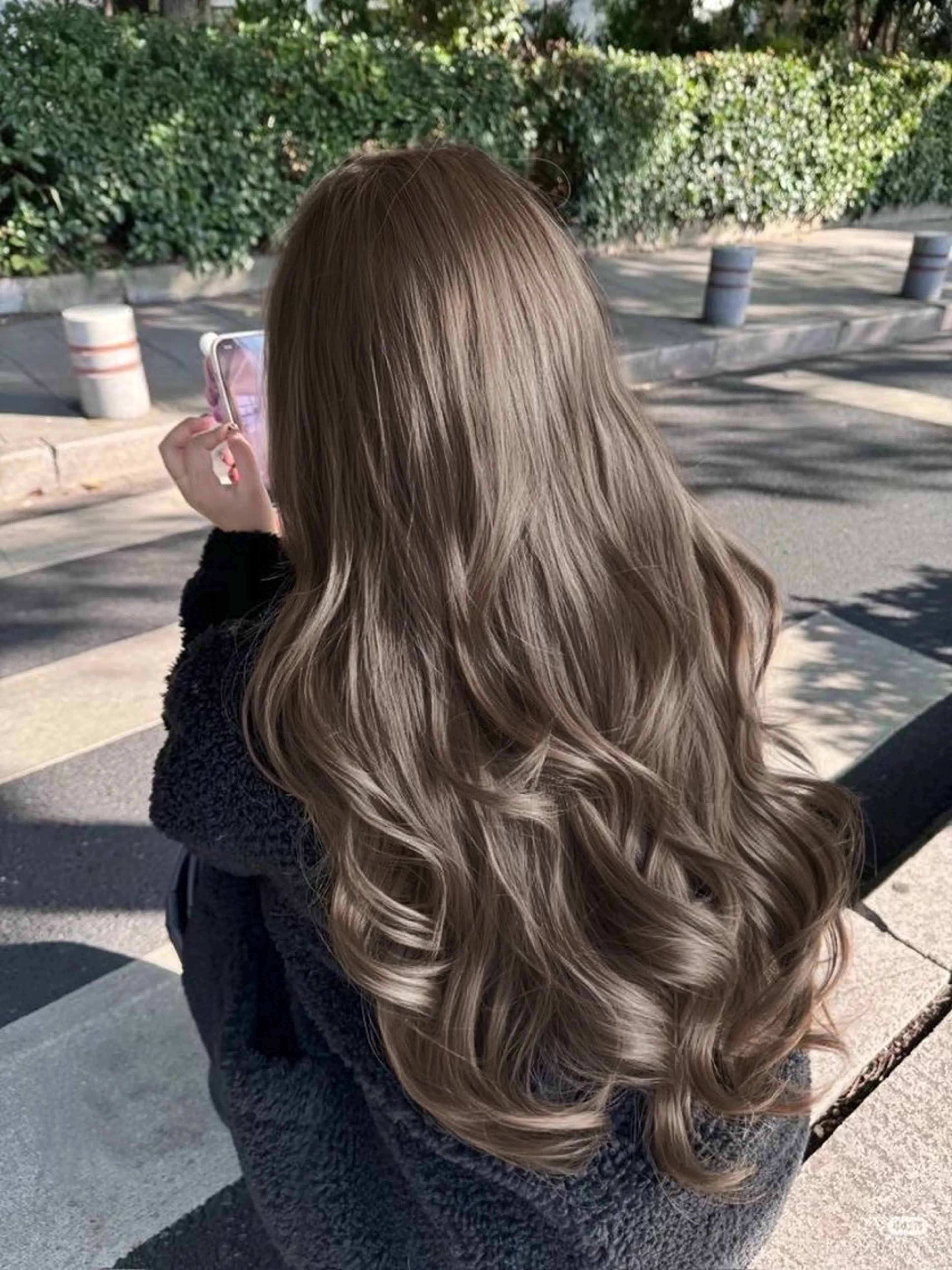 ロング カラー 透明感カラー グレージュ/あいのヘアスタイル