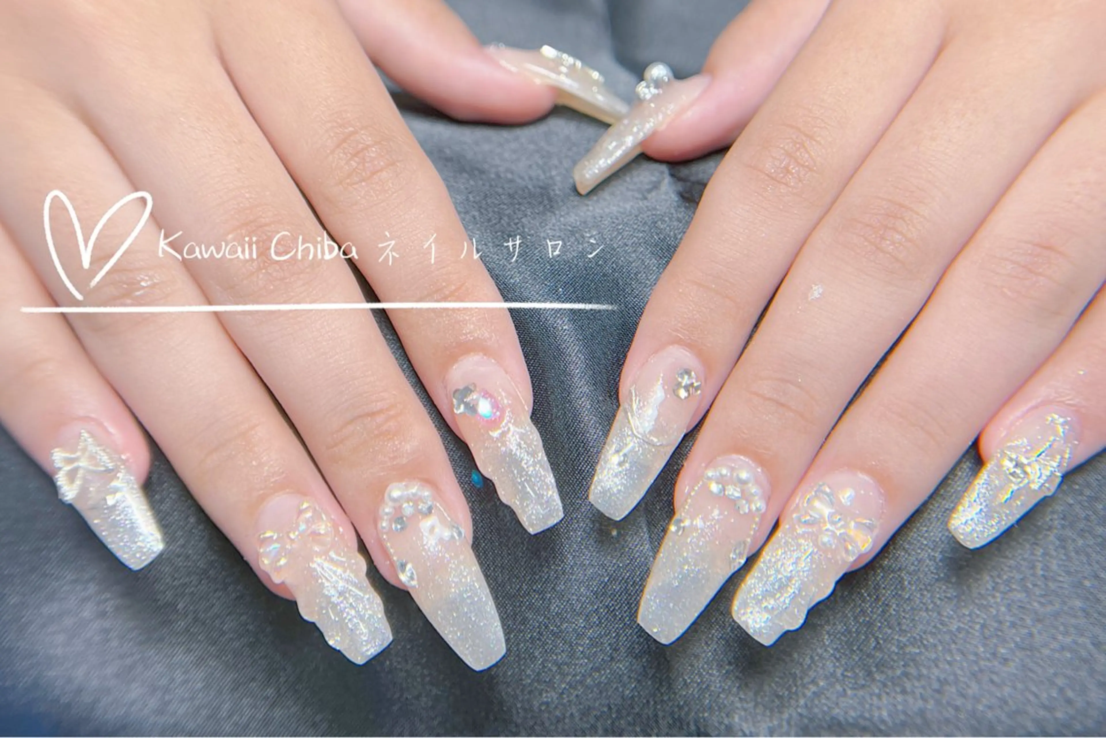 ネイル 長さ出し 韓国ネイル 夏ネイル ハンドネイル ハンドケア Kawaii Chiba nailのネイルデザイン