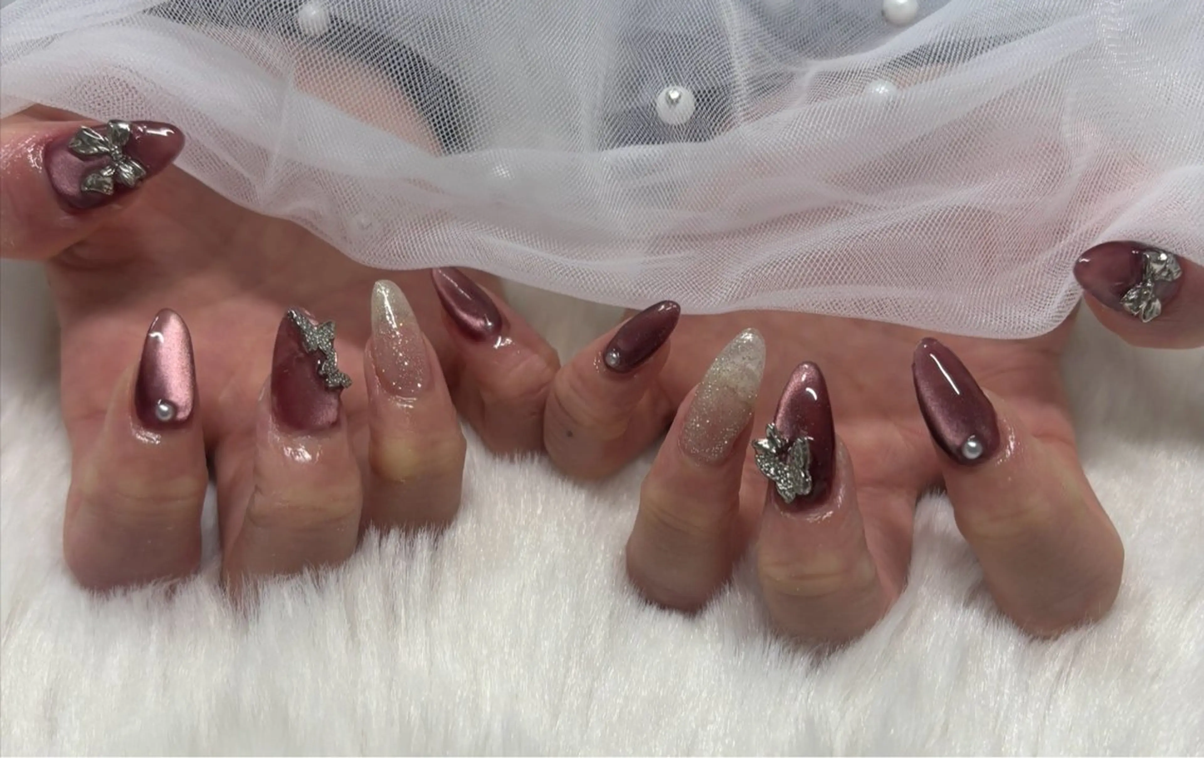 ネイル マグネットネイル ハンドネイル Lottynail 🫧Yuunaのネイルデザイン