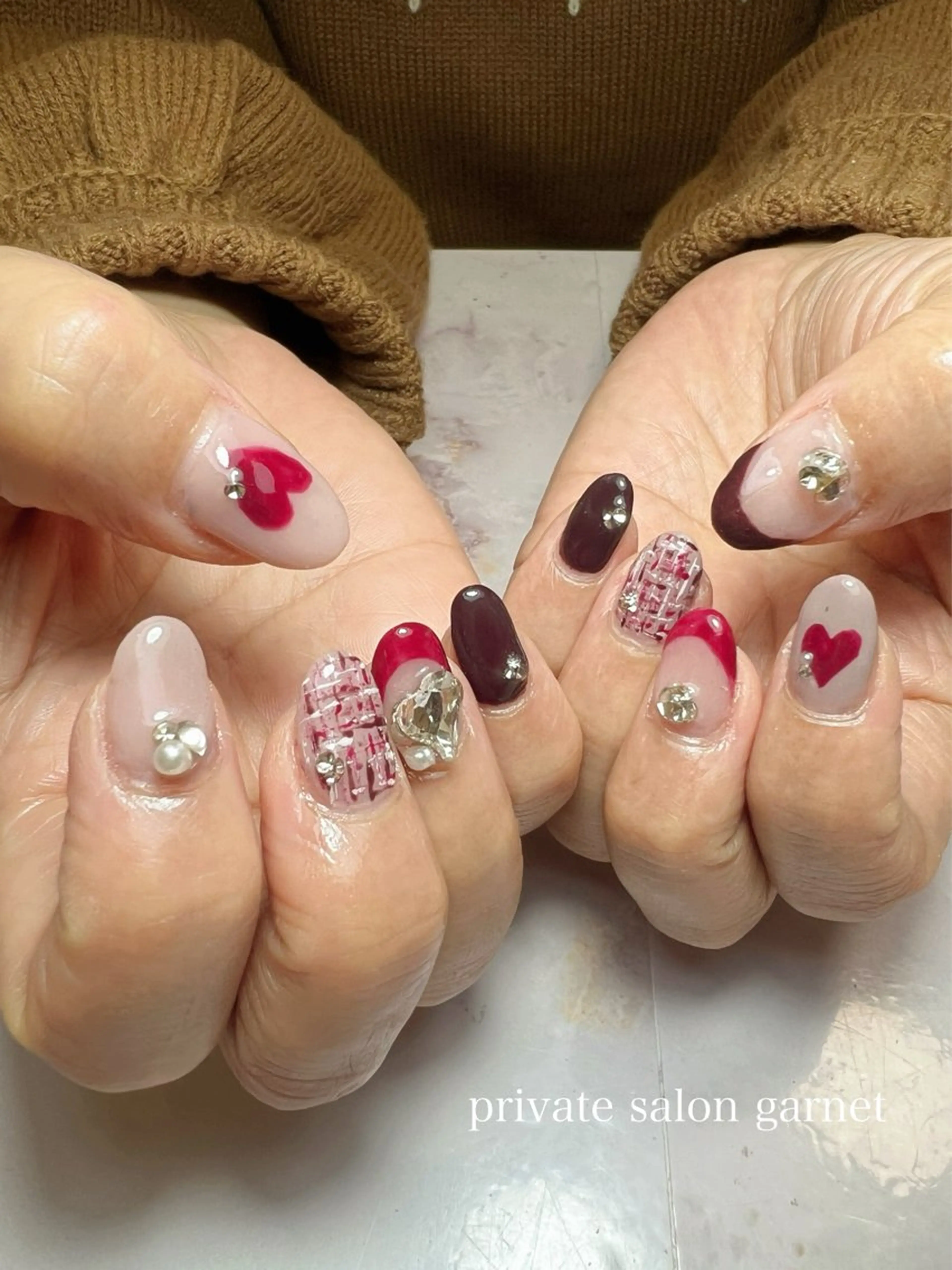 ネイル バレンタイン Garnet nailのネイルデザイン