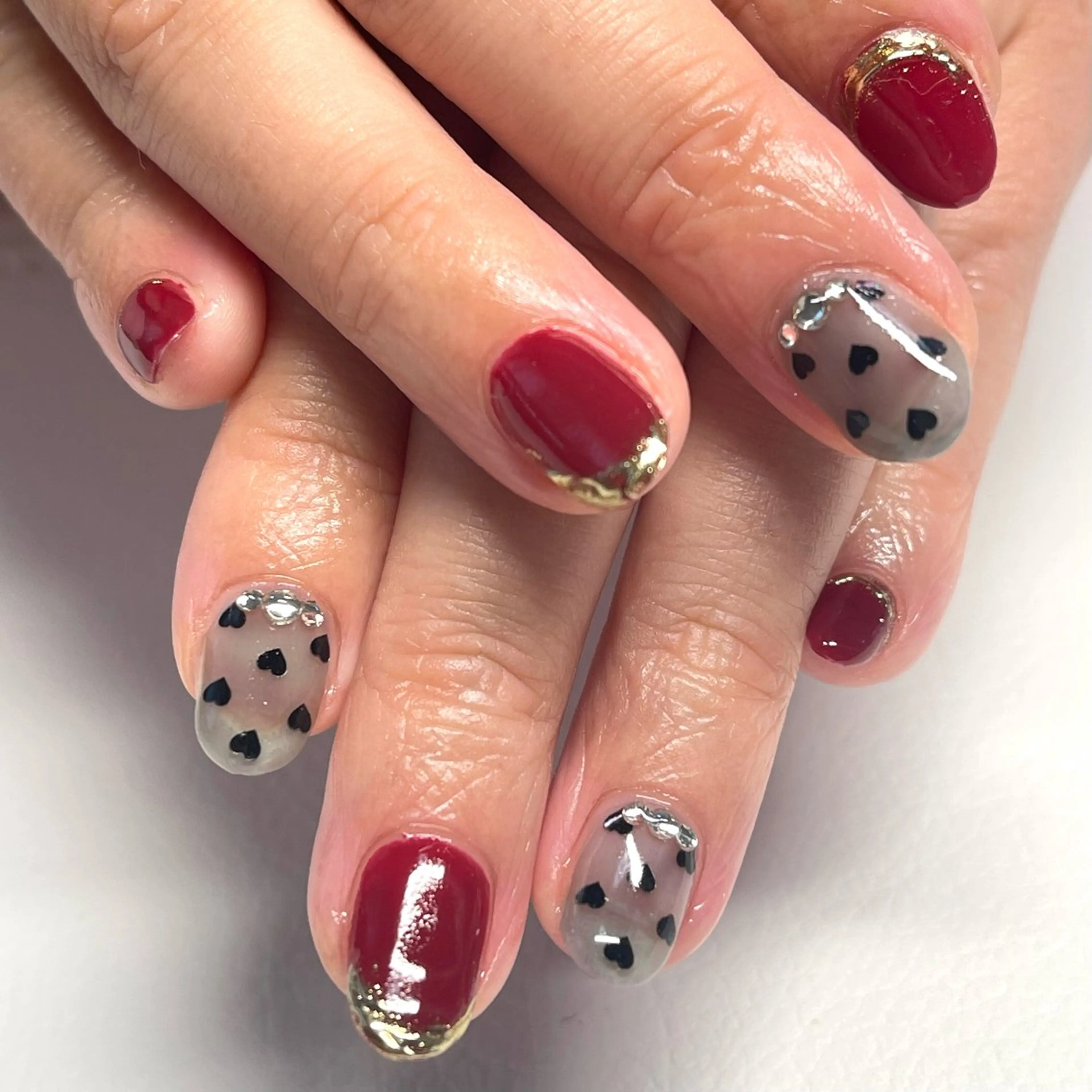 ネイル ハート ホログラムネイル Flora nailのネイルデザイン