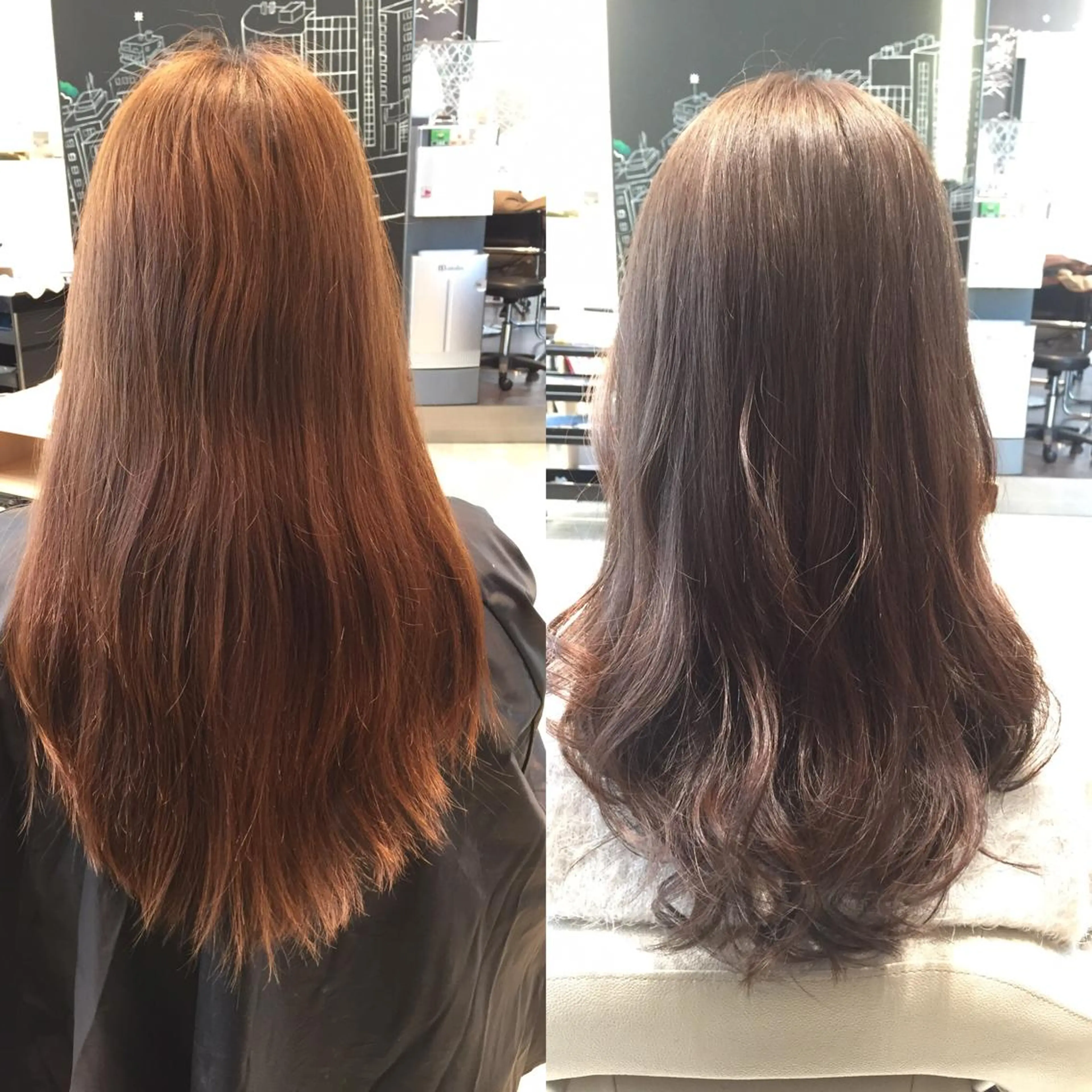 ミディアム セミロング ロング カラー グレージュ Re:ta KANZOのヘアスタイル