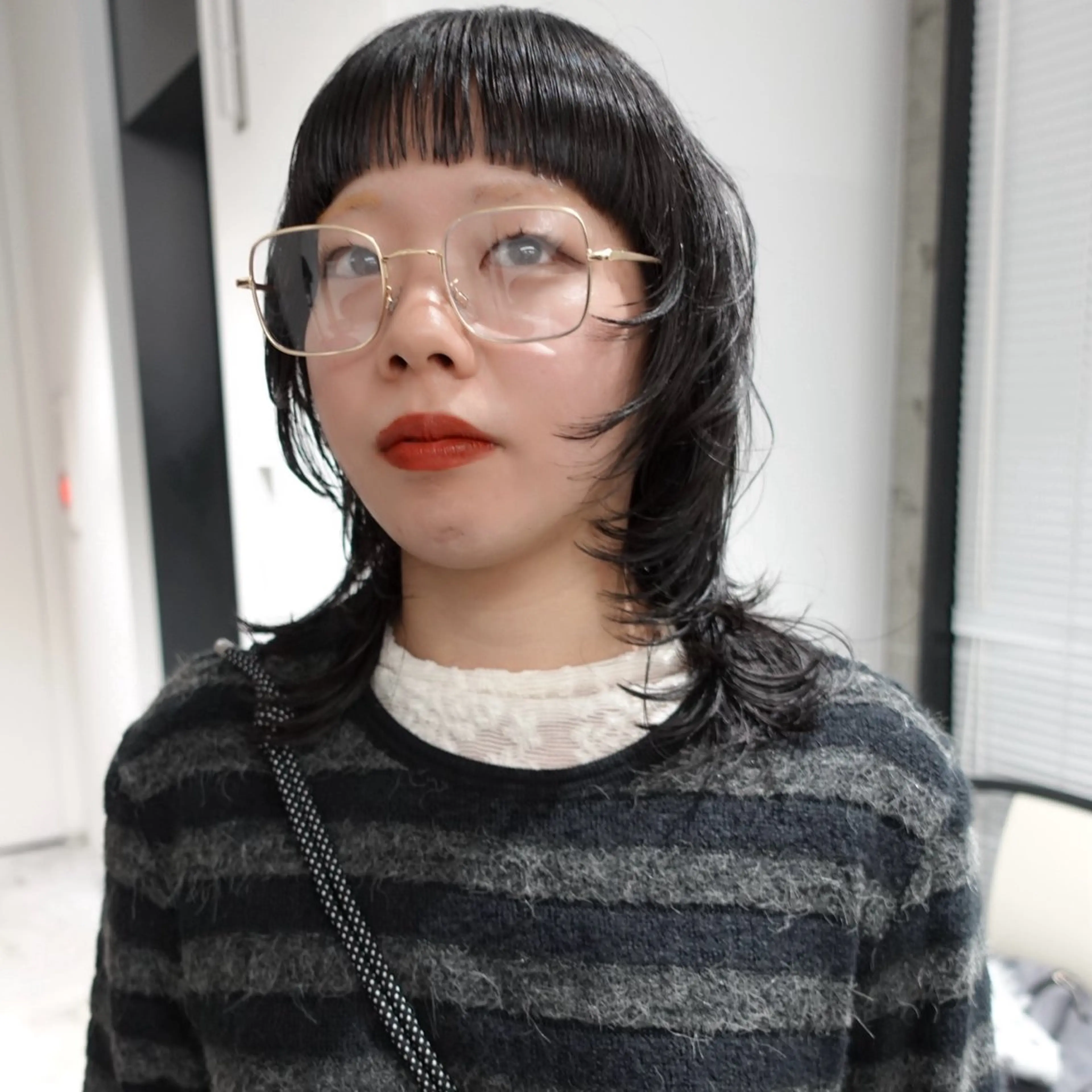 ミディアム ヘアアレンジ レイヤーカット オン眉 カット 🌐サトウ リョウ🌐のヘアスタイル