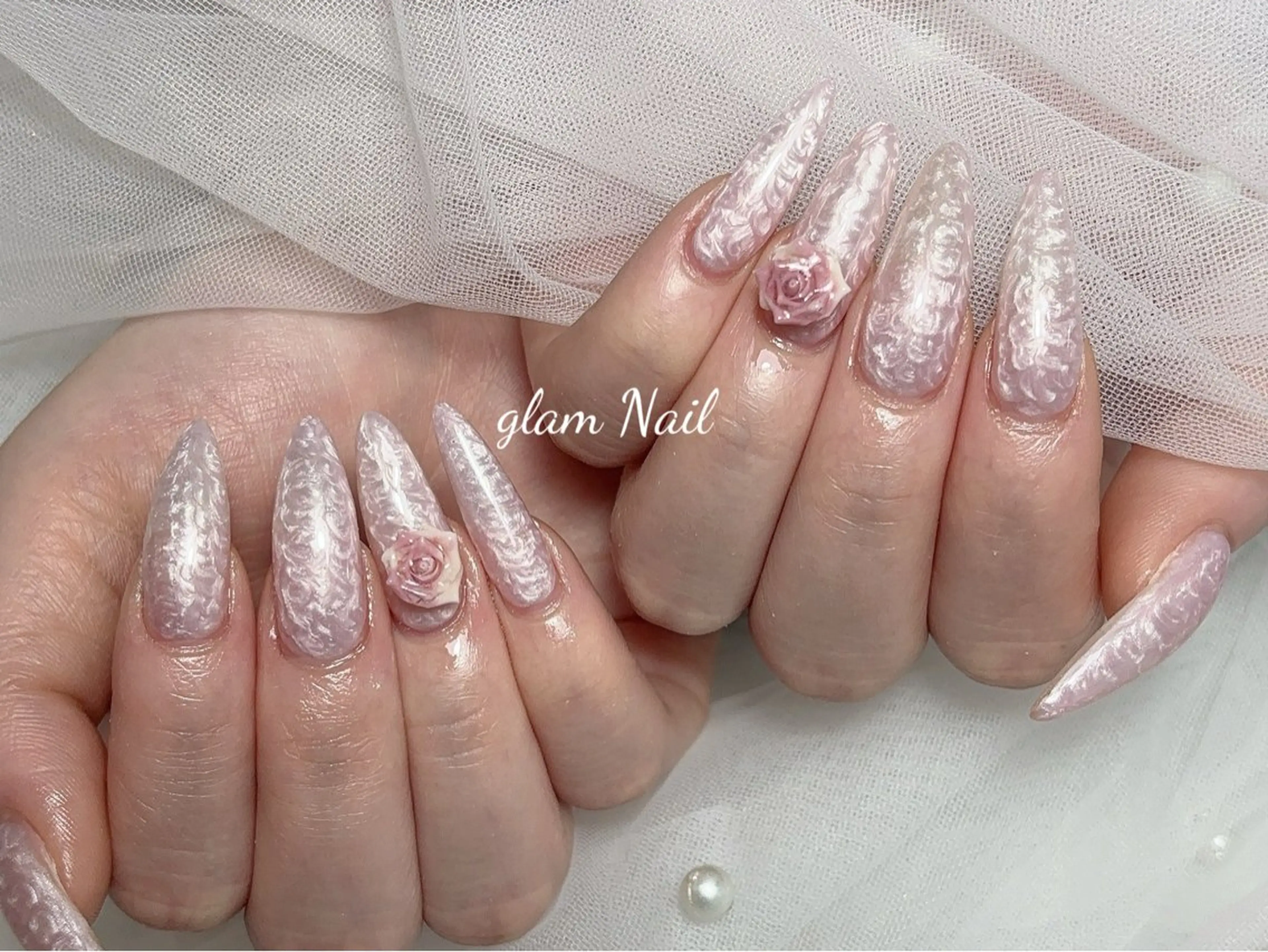 ネイル エツメ💅 長さだし🎀デザインのネイルデザイン