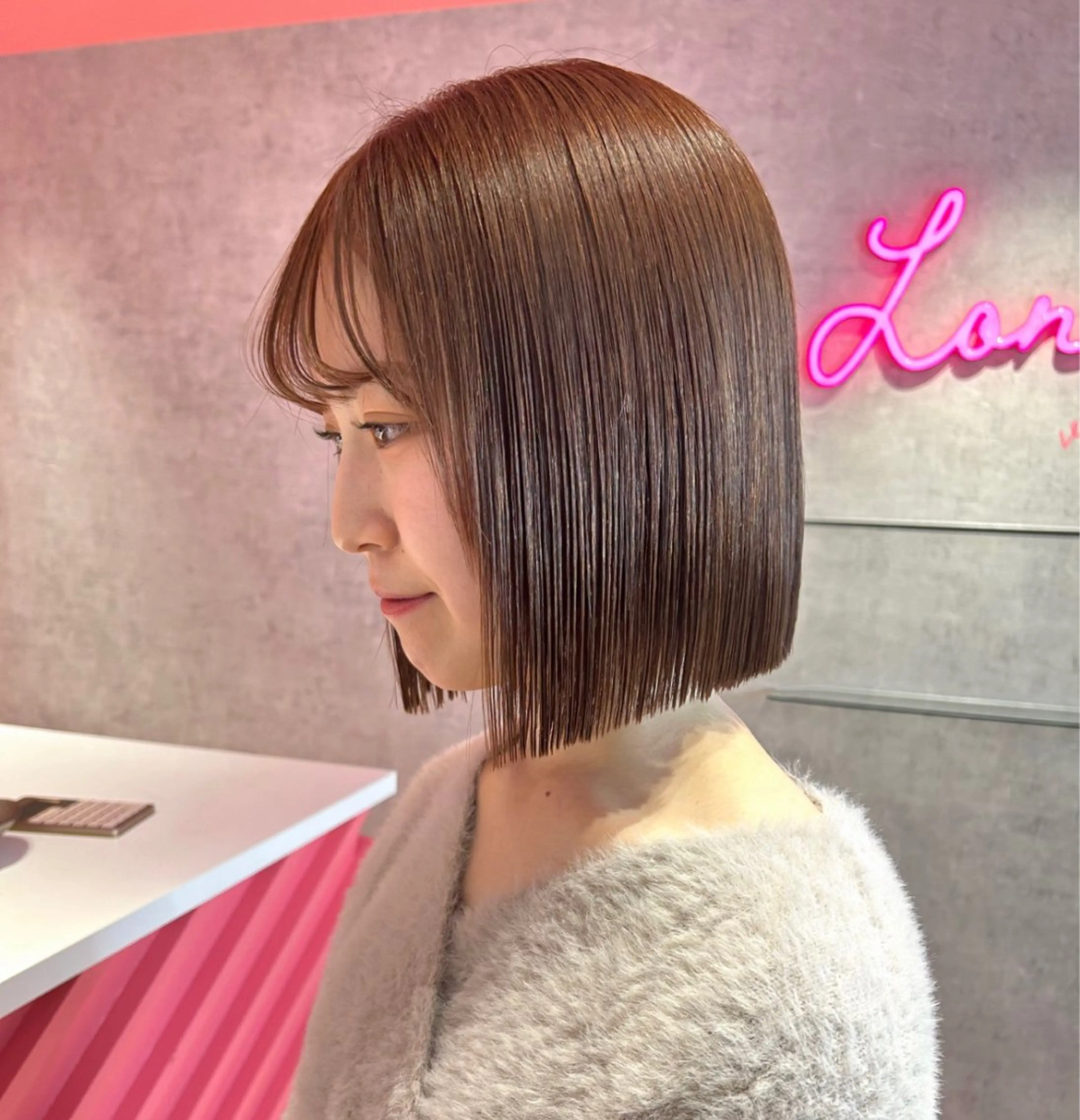 ショート 莉乃/縮毛矯正/髪質 改善/艶カラーのヘアスタイル