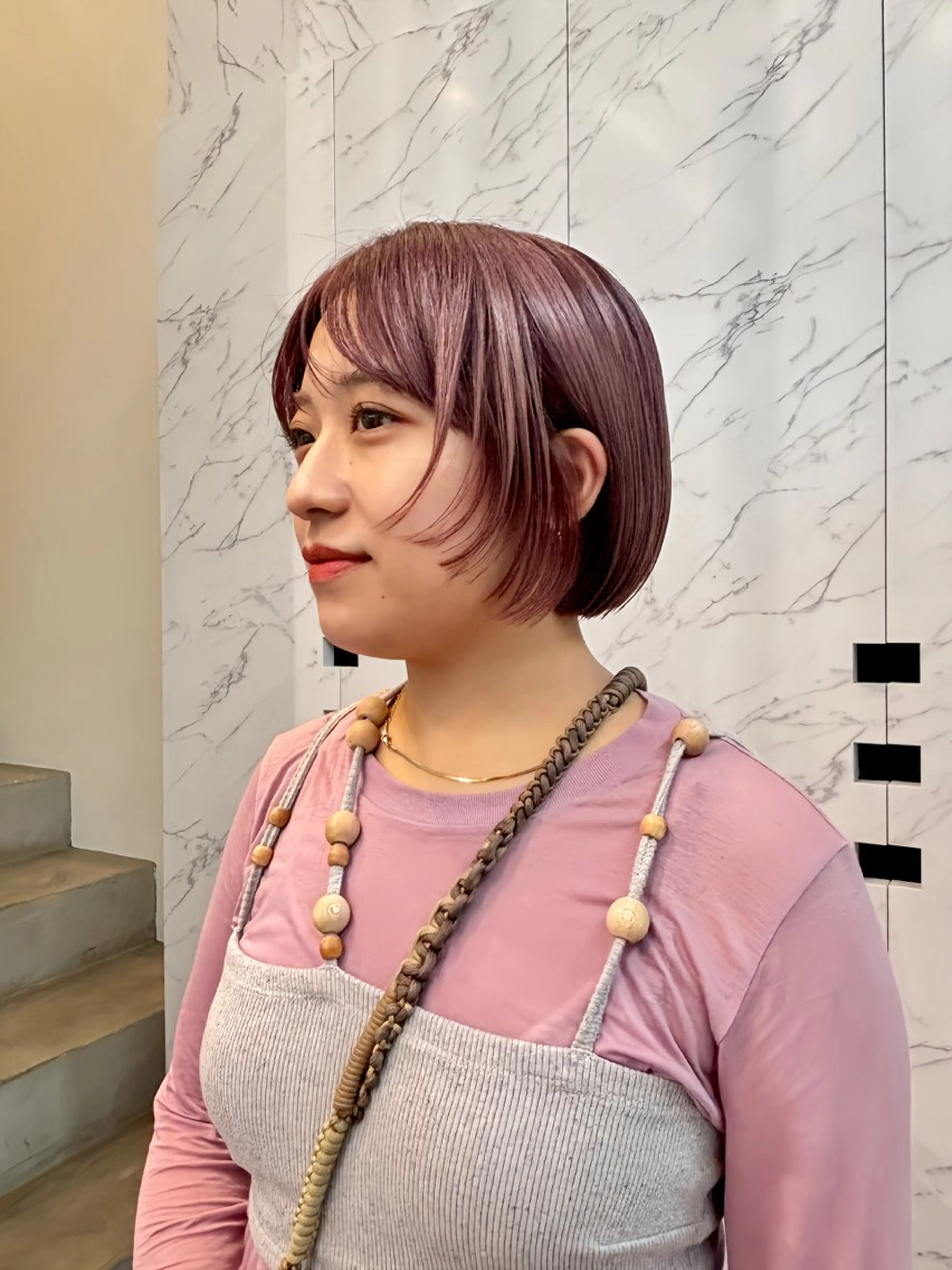 ショート ボブ レイヤーカット カット miu /透明感カラーのヘアスタイル