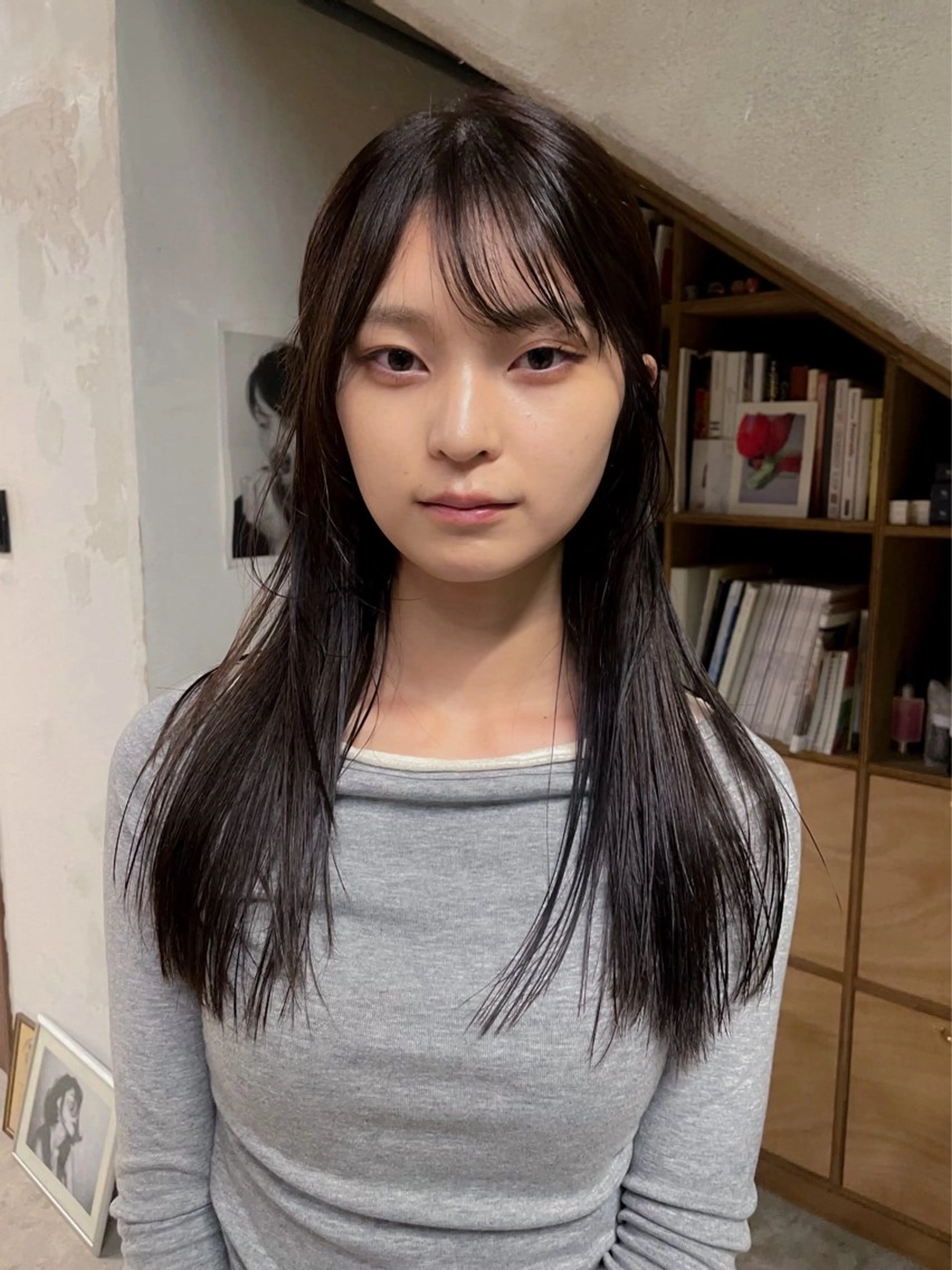 ロング カラー パーマ/レイヤー 岩山丈一郎のヘアスタイル