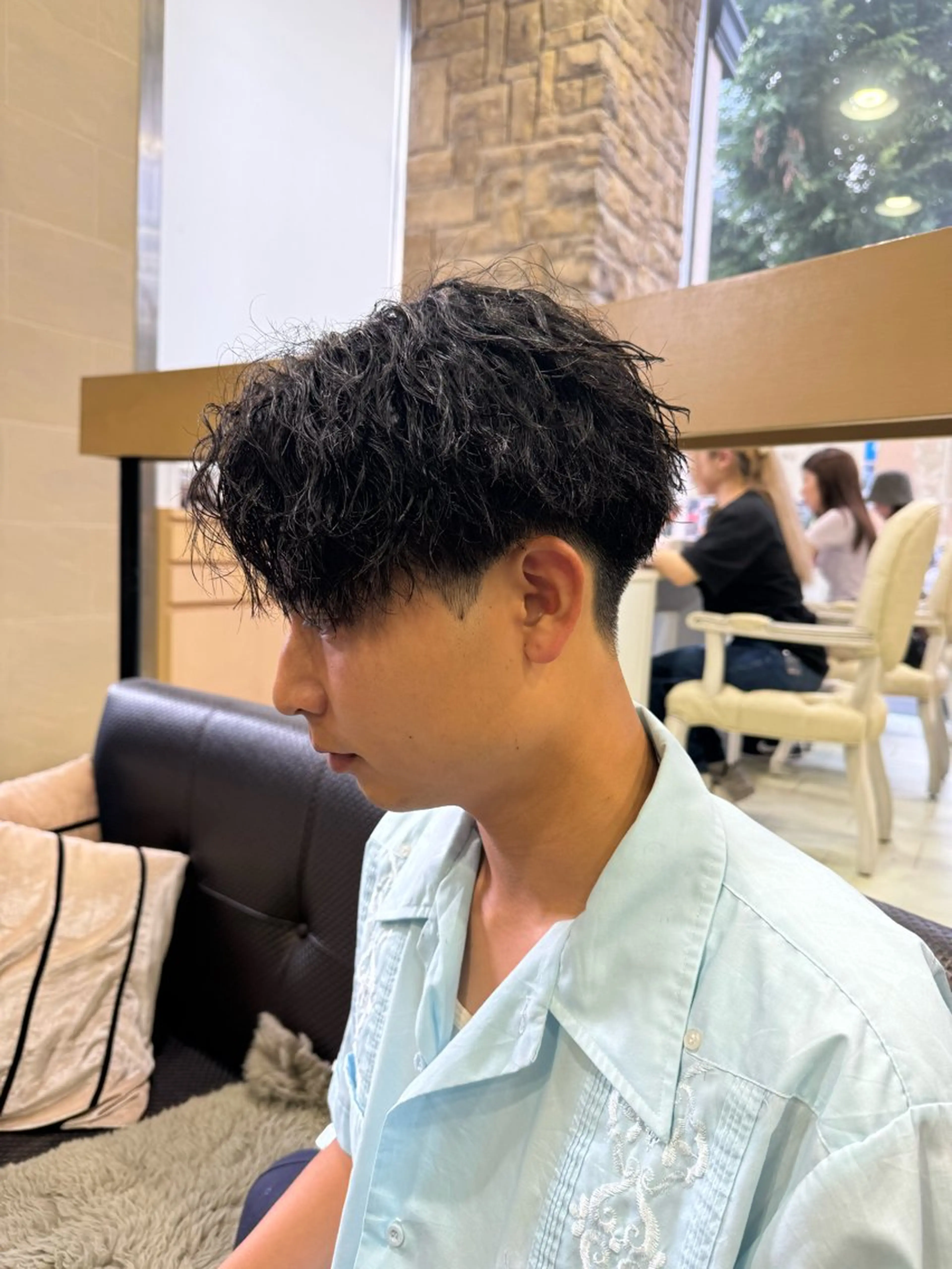 カラー パーマ メンズ 韓国レイヤー/センタ ーパート/坂本翔のヘアスタイル