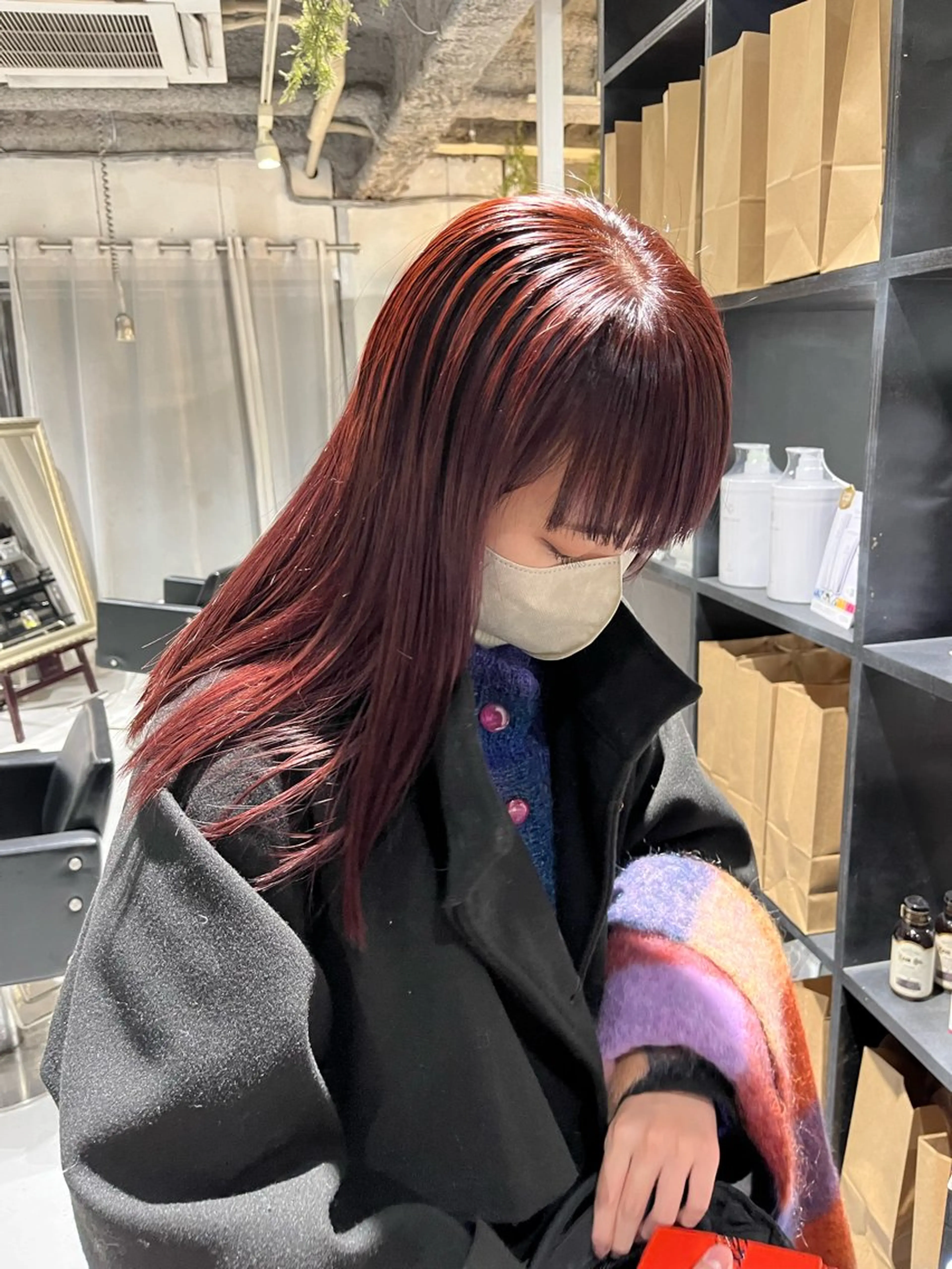 ロング カラー レッドカラー inc新小岩北口店 🫧Nichikaのヘアスタイル