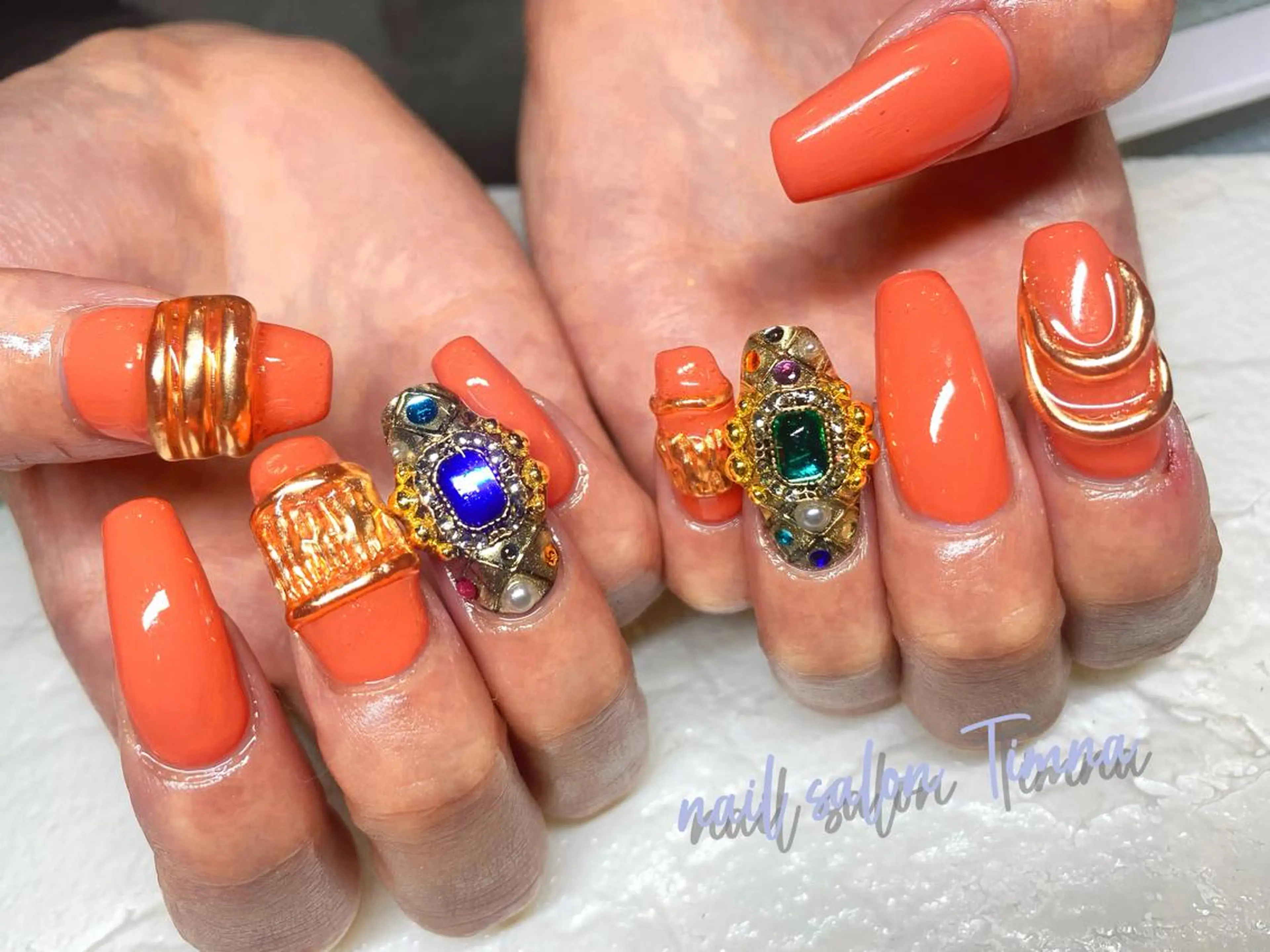 ロング ハンドネイル NAILSALON 🍔Timna🍟のネイルデザイン