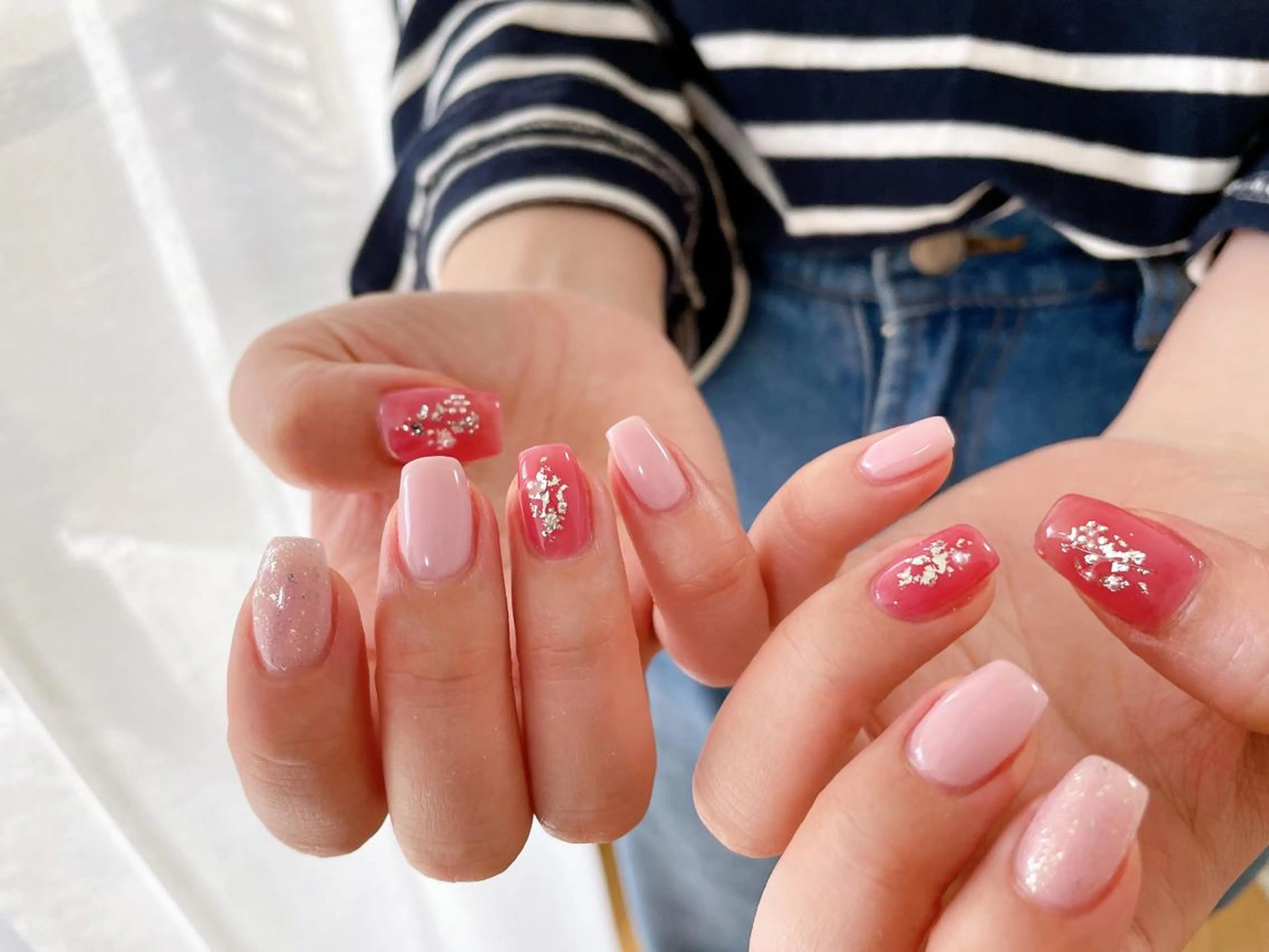 ネイル オーロラネイル フラワーネイル フットネイル フレンチネイル ジェルネイル Mogu nail 二子玉川のネイルデザイン