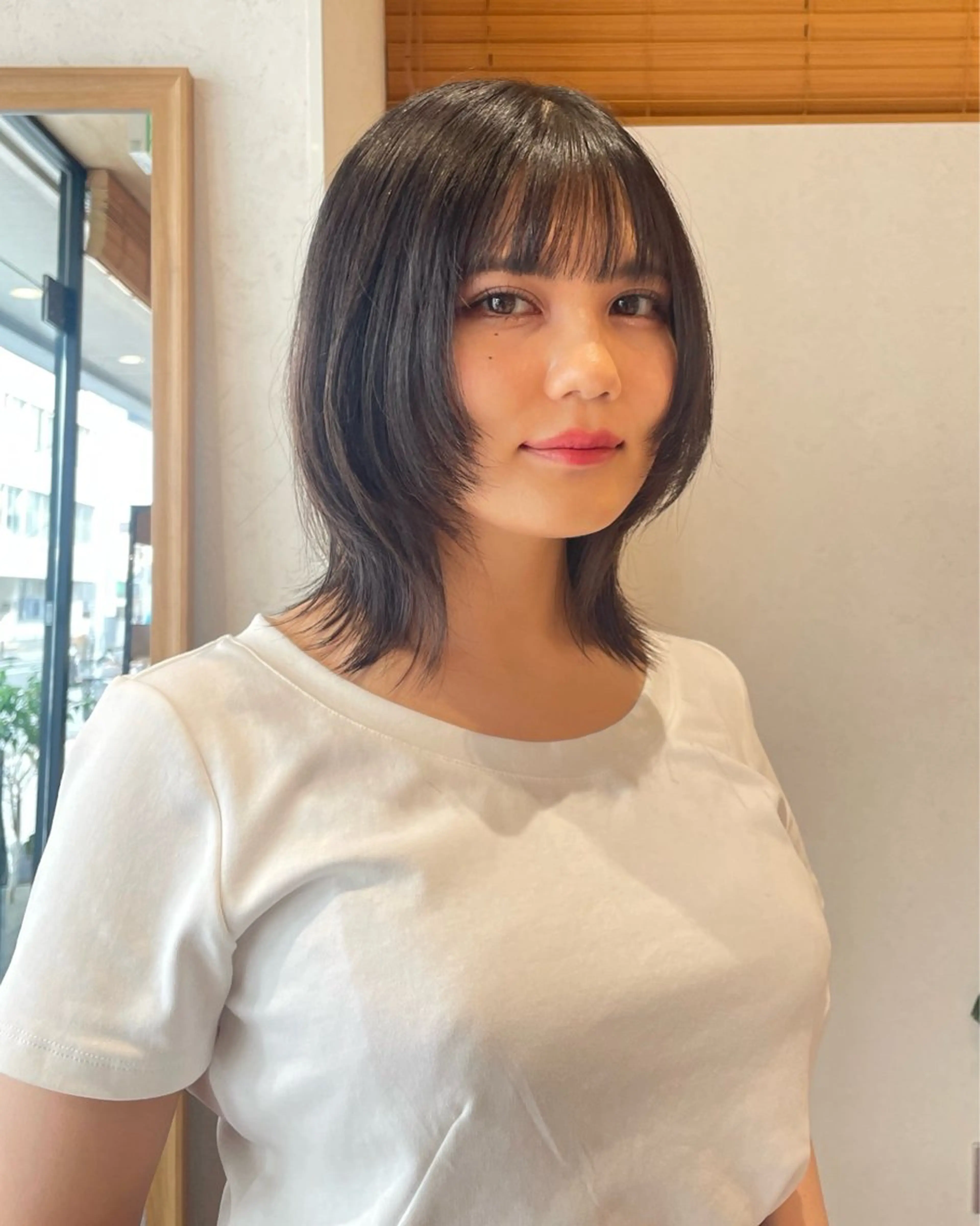 ミディアム ウルフカット カット ヘアカラー デザインパーマ/ 艶カラー/ボブのヘアスタイル