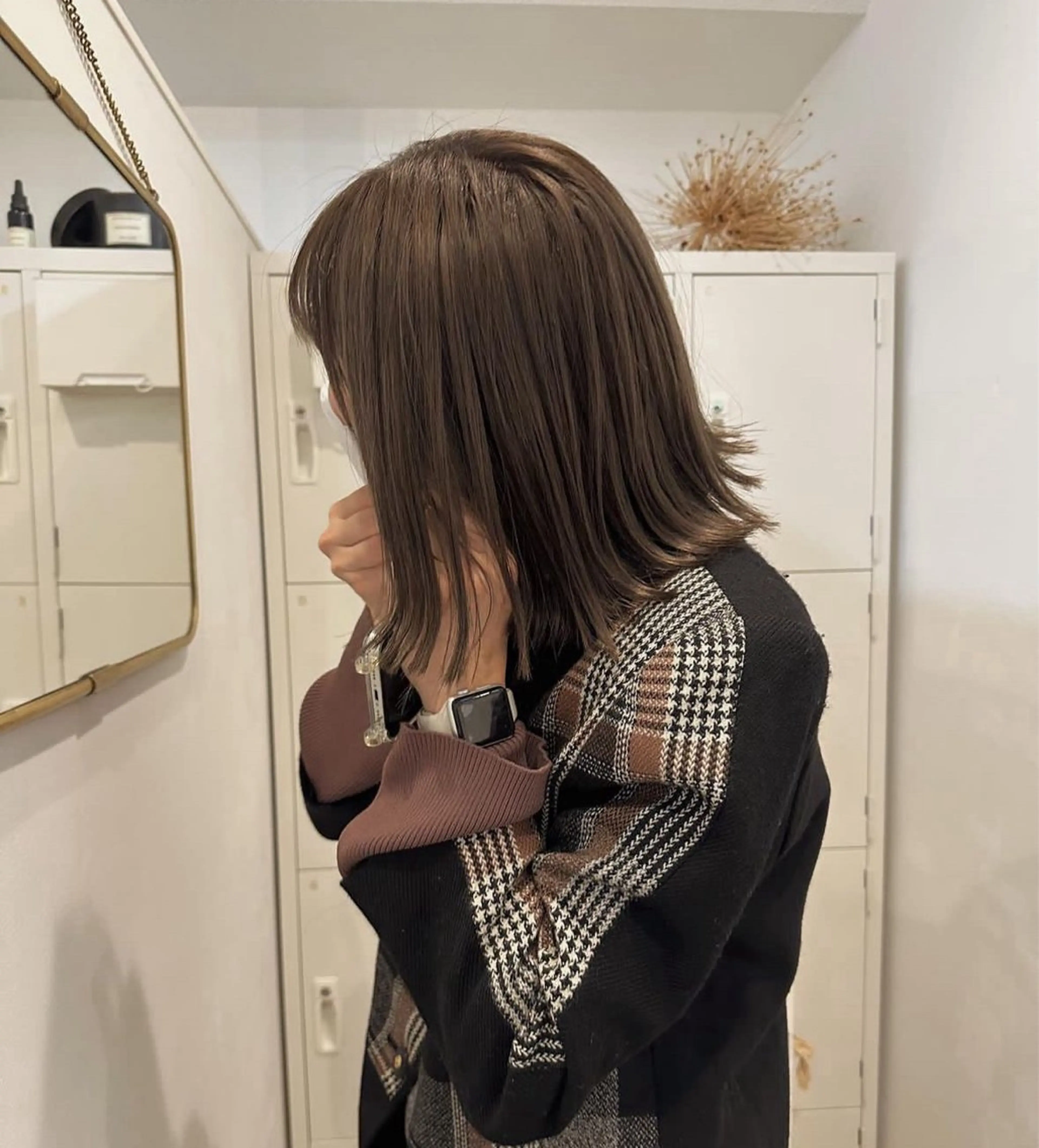 セミロング カラー レイヤーカット ボブパーマNo.1のヘアスタイル