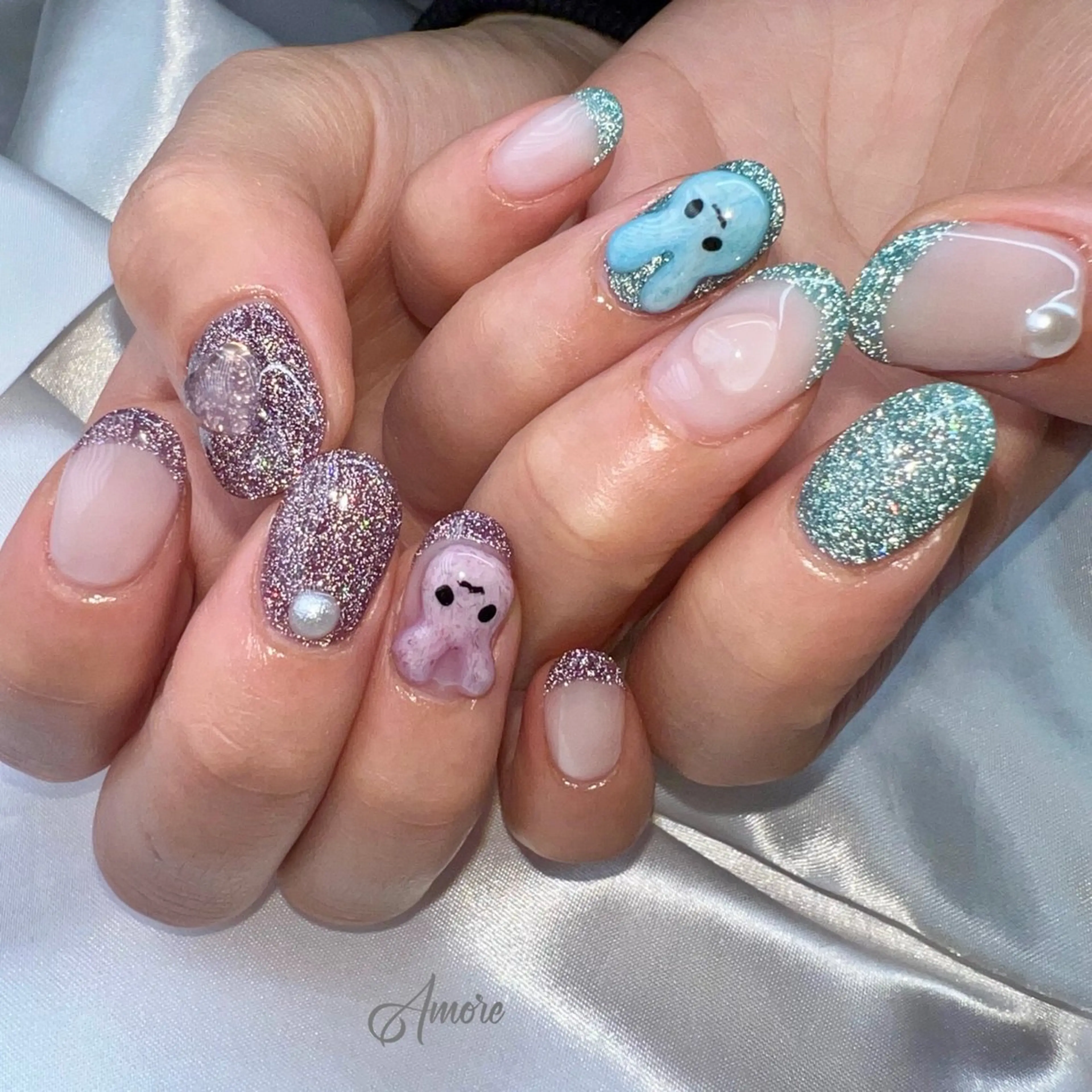 ネイル ジェルネイル キラキラネイル 韓国ネイル パラジェル You kyehwaのネイルデザイン