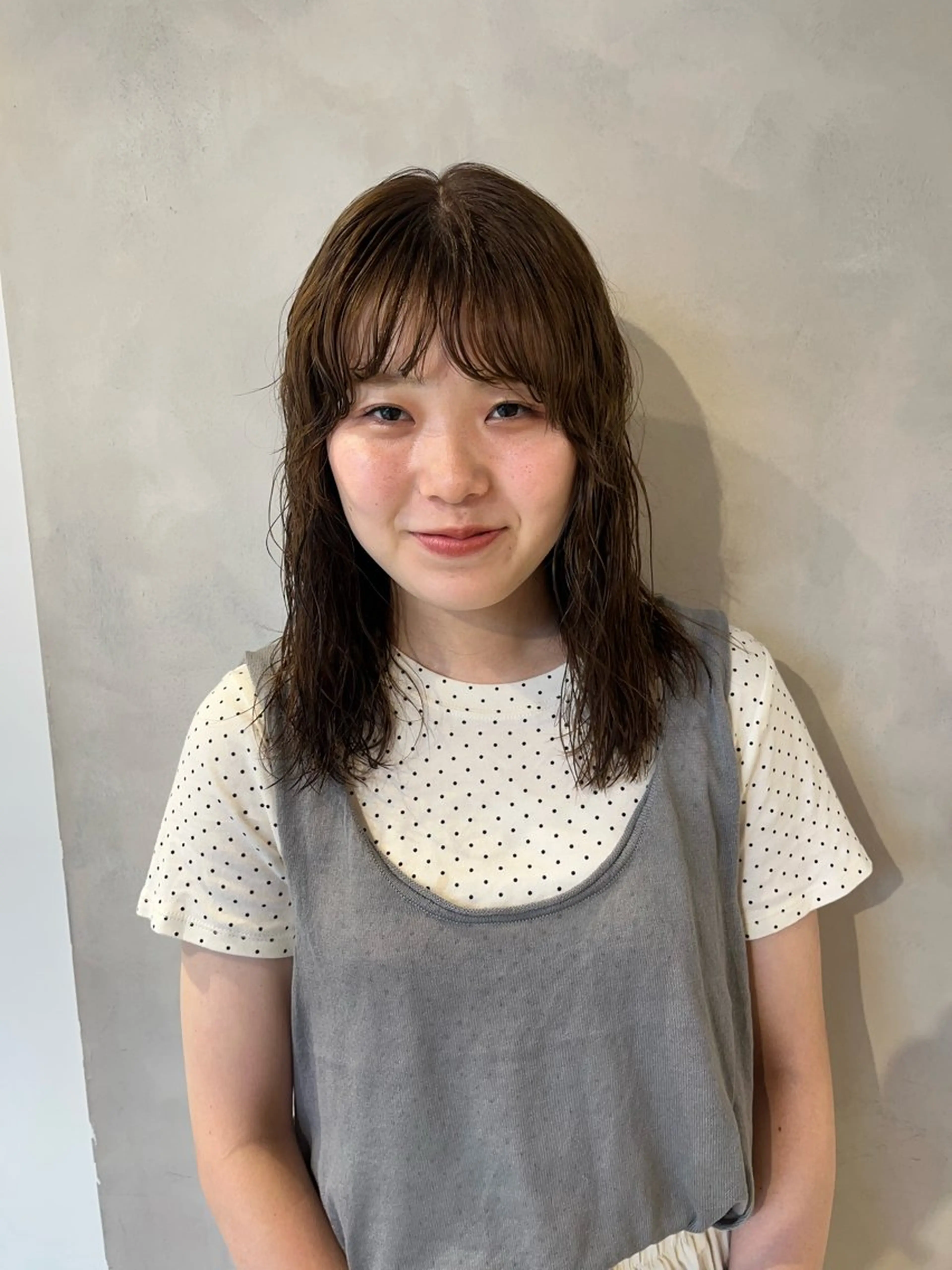 ミディアム パーマ カット パーマ トリートメント ボブ/ベージュ/ パーマ🪿近森ゆいのヘアスタイル