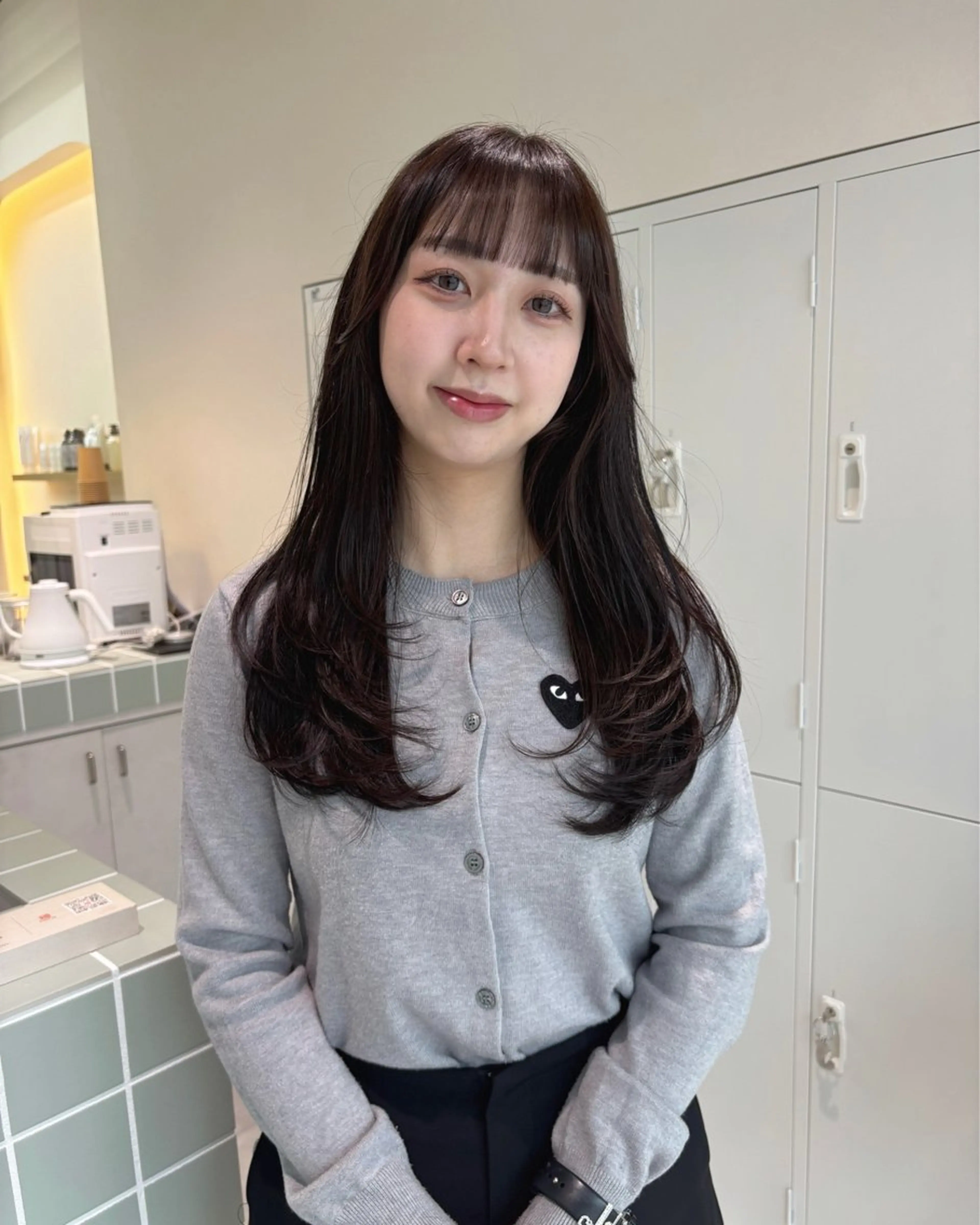 ロング カラー カット ヘアカラー トリートメント ヘッドスパ 広島/わかな/ヘア セット/オリーブのヘアスタイル