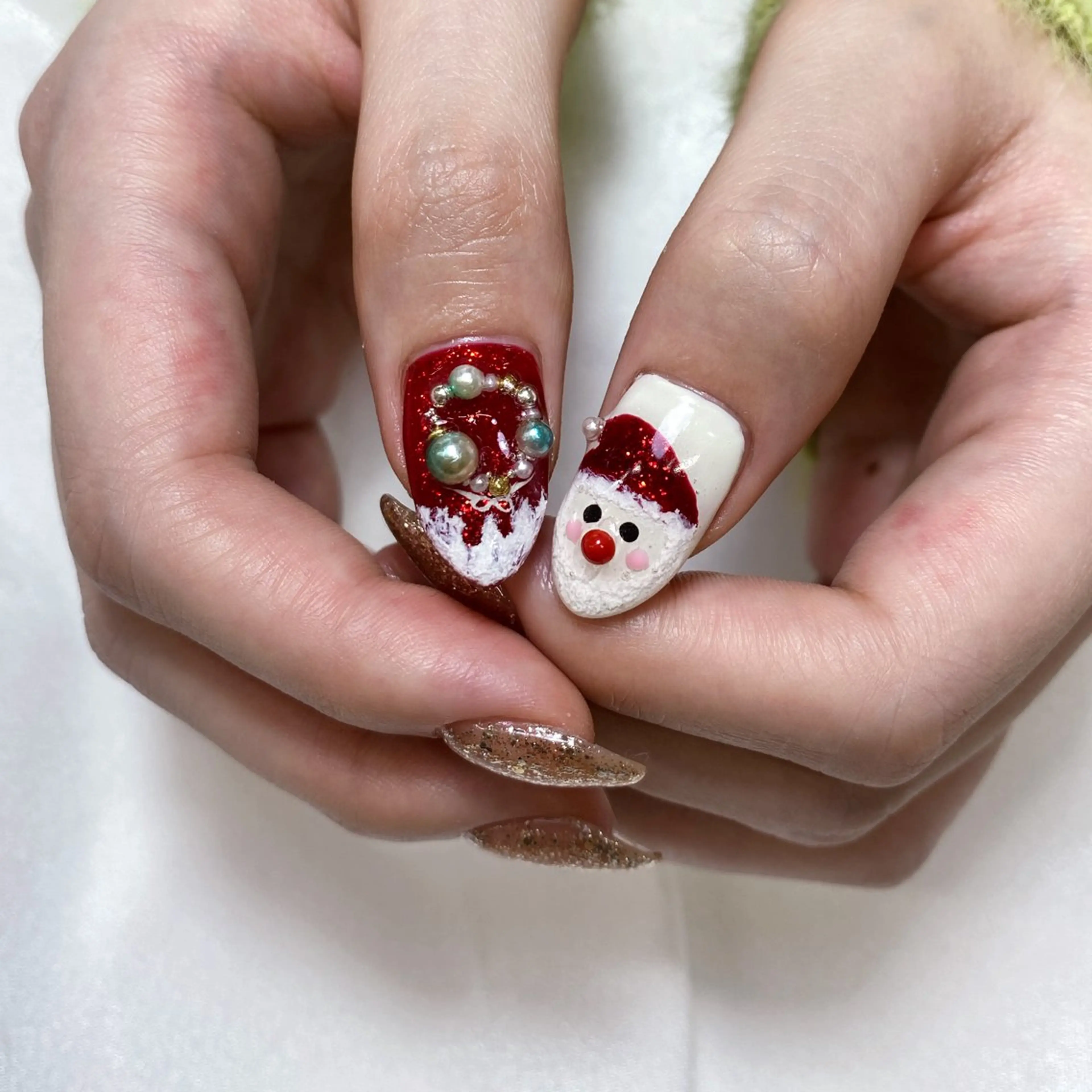 ネイル アートネイル 冬ネイル クリスマス 閨匠ビューティサロン 銀座店のネイルデザイン