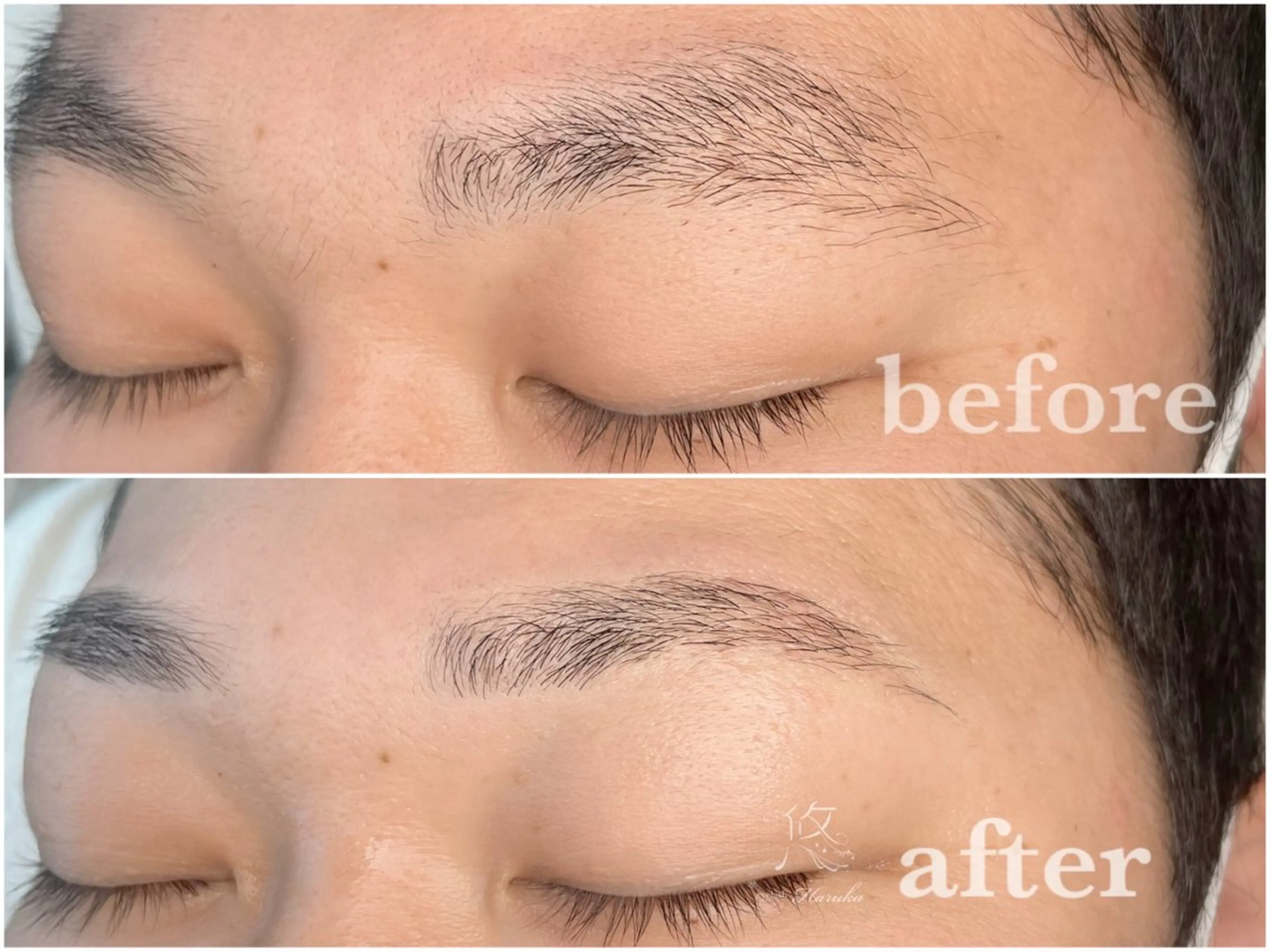 メンズ アイブロウ メンズアイブロウ 眉毛ワックス脱毛 悠~Haruka~所属・悠 Harukaのマツエク・マツパデザイン