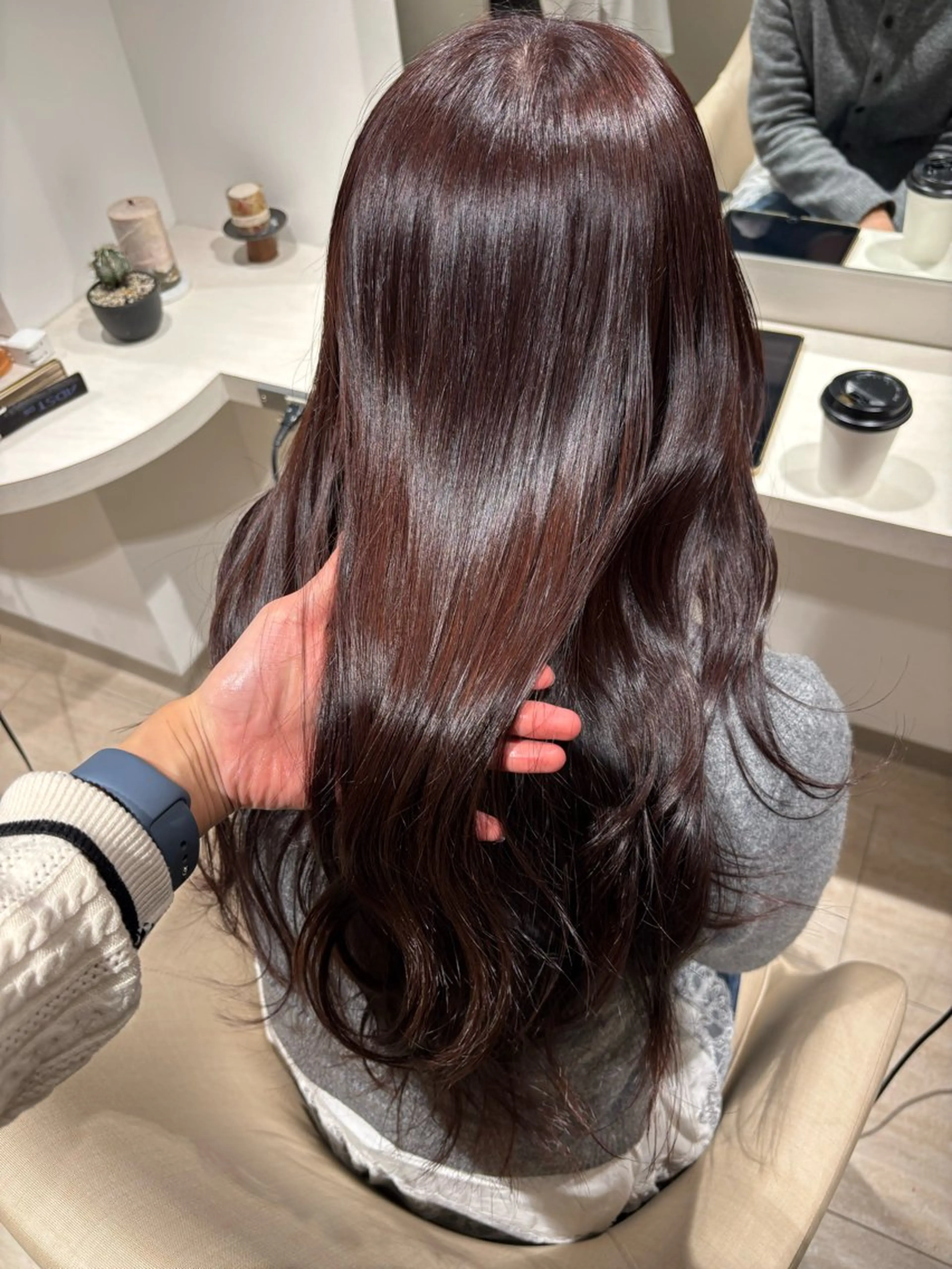 ロング ピンクブラウン ヘアカラー 🌸SAORI /透明感カラー🌸のヘアスタイル