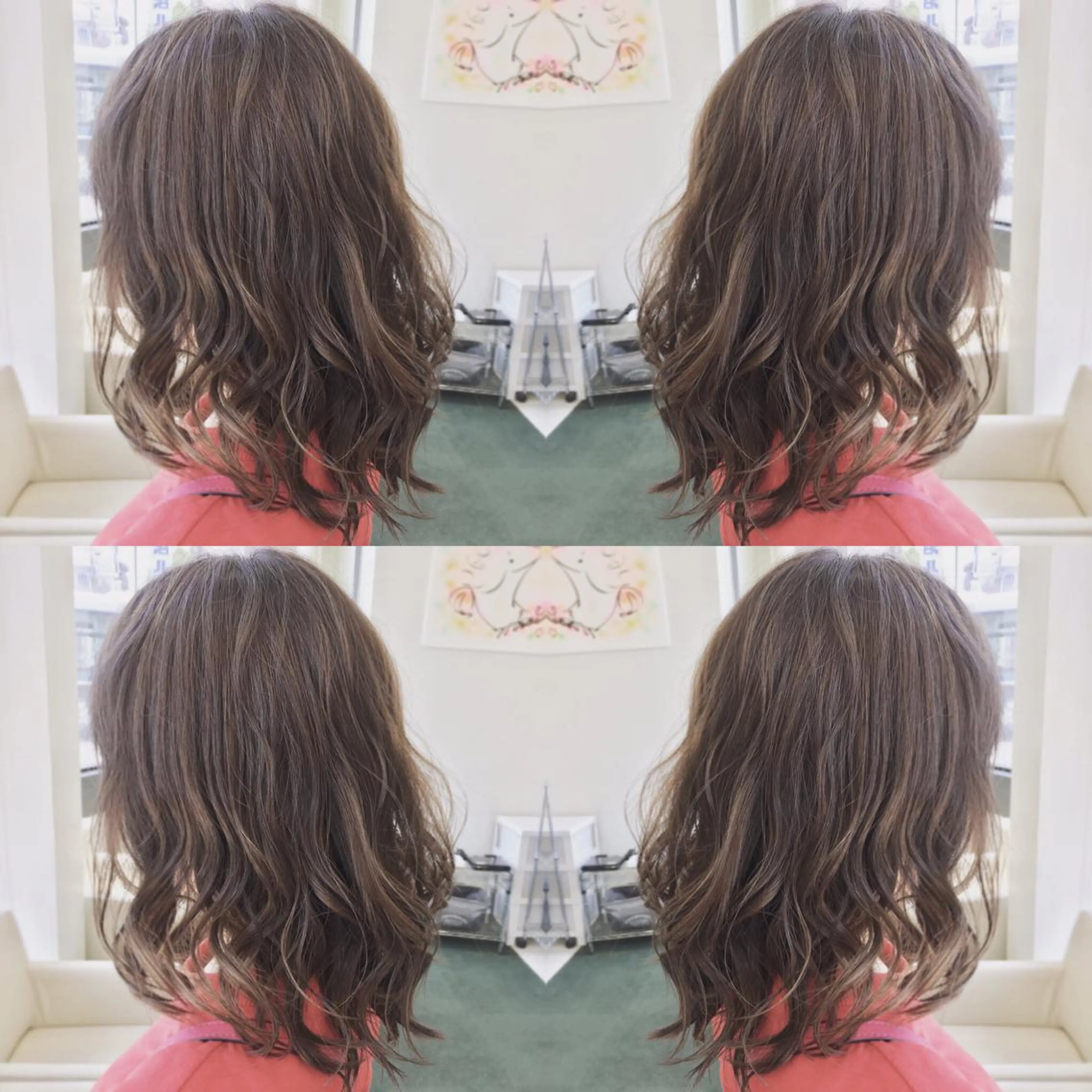 ミディアム カラー グレージュ ハイライトカラー イルミナカラー ハイライト カット ヘアカラー N° jillva ♦️川端裕司♦️のヘアスタイル