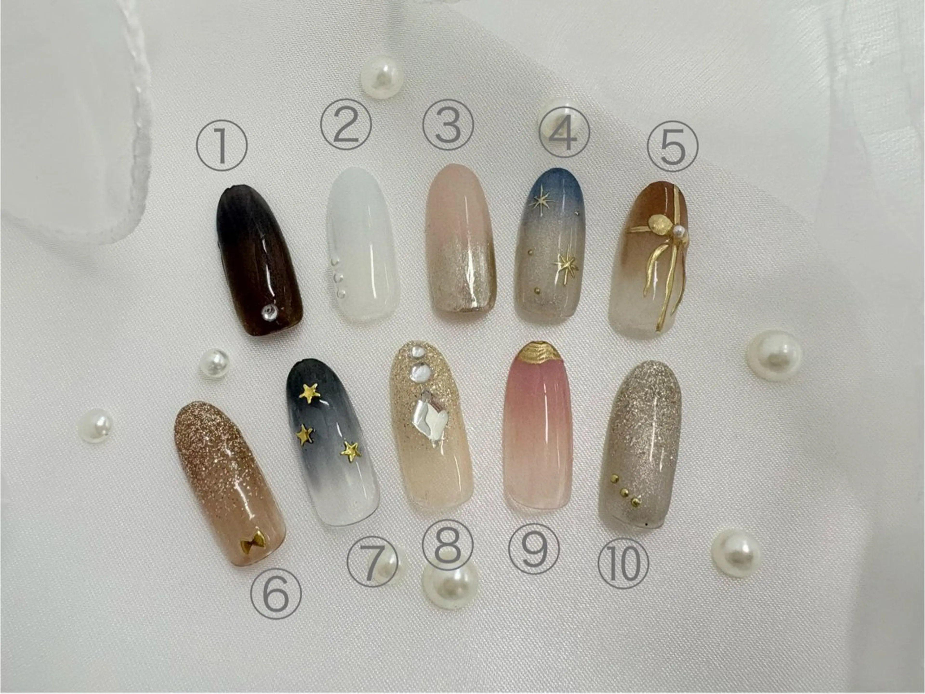 【オフ有】グラデーション+写真アート2本付 0円の写真