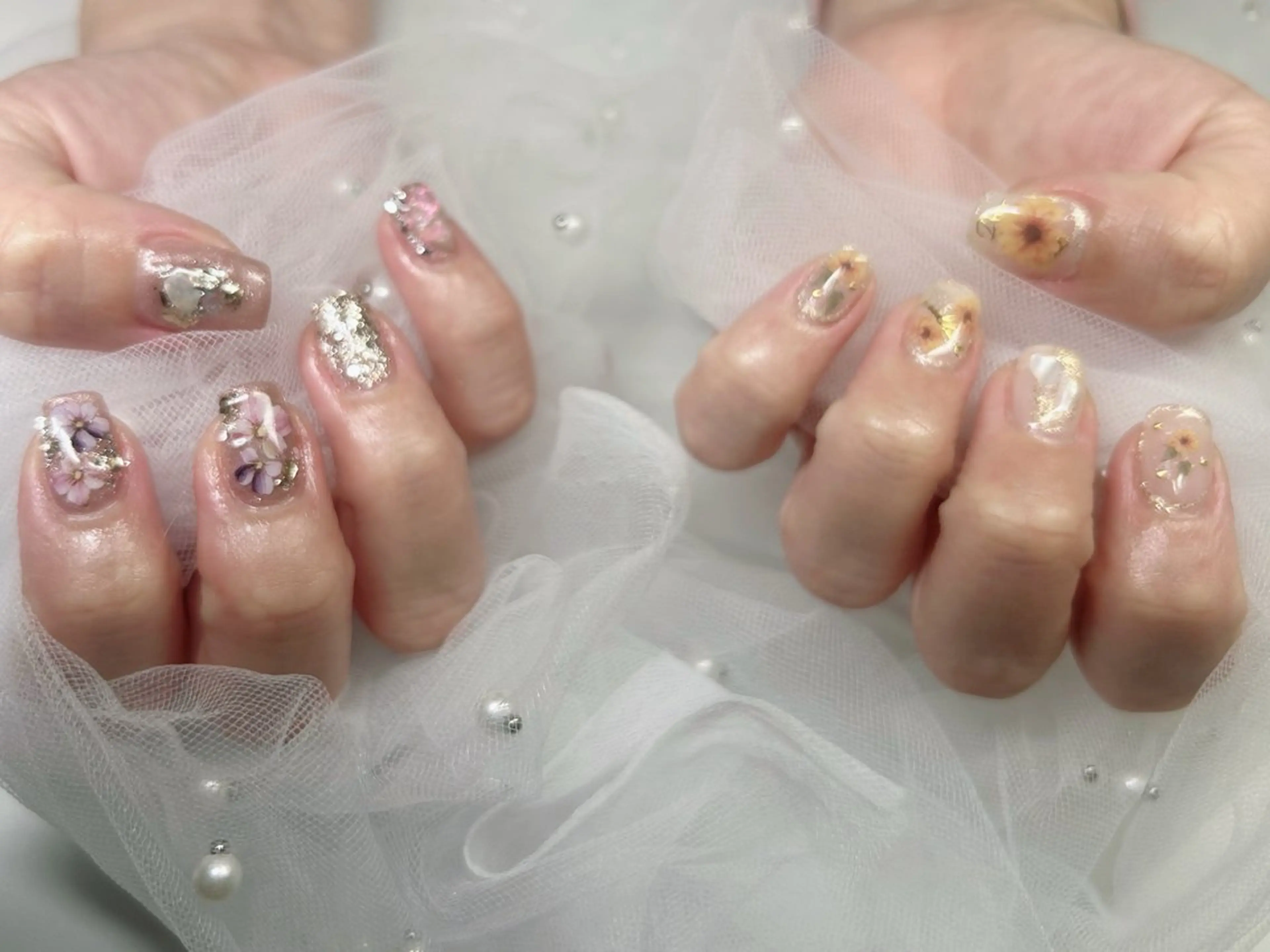 ネイル フラワーネイル cerezo ショートネイル専門店のネイルデザイン