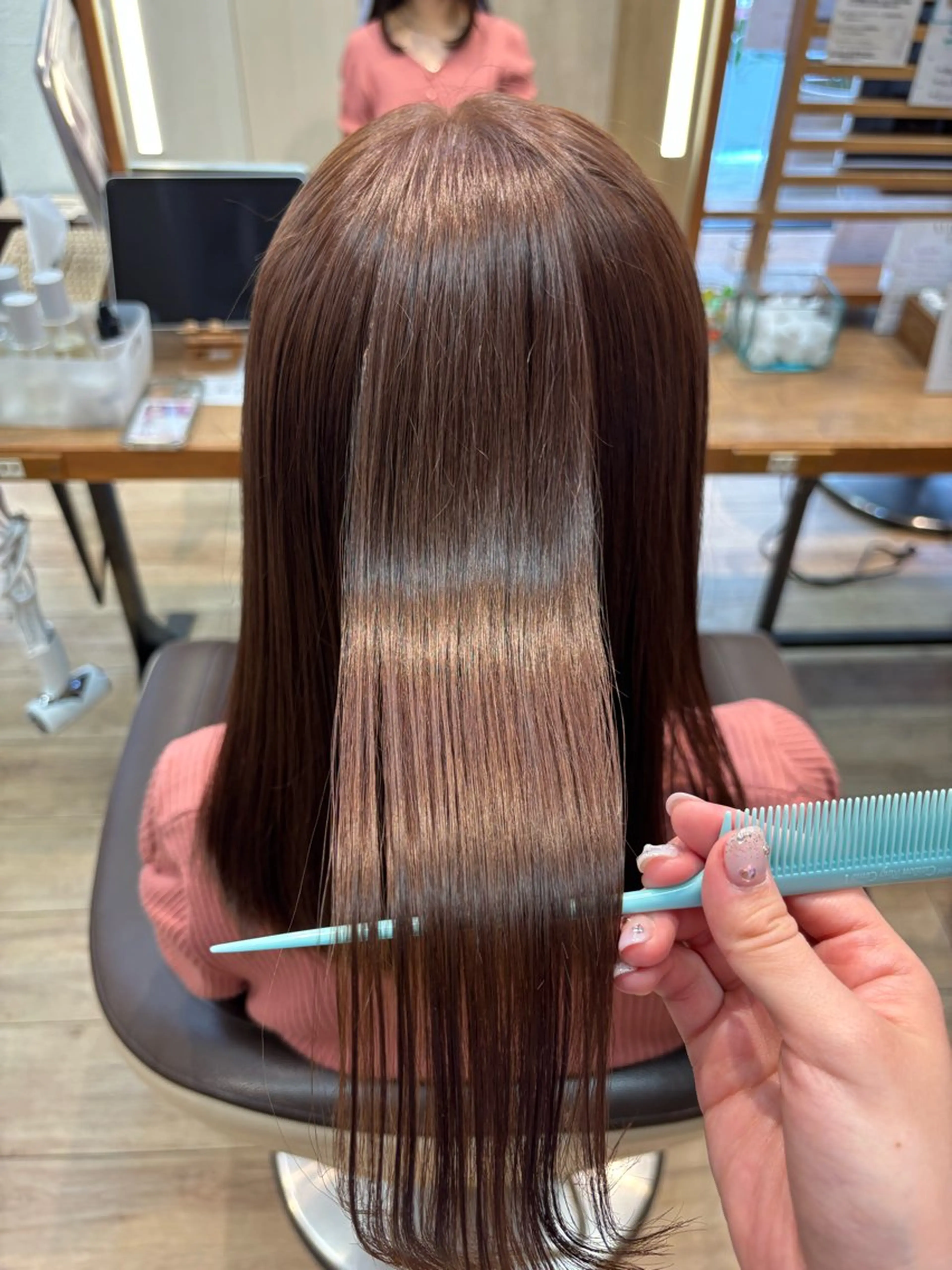 ミディアム ヘアカラー ゆうこ🍀髪質改善/ ストレート/艶カラーのヘアスタイル