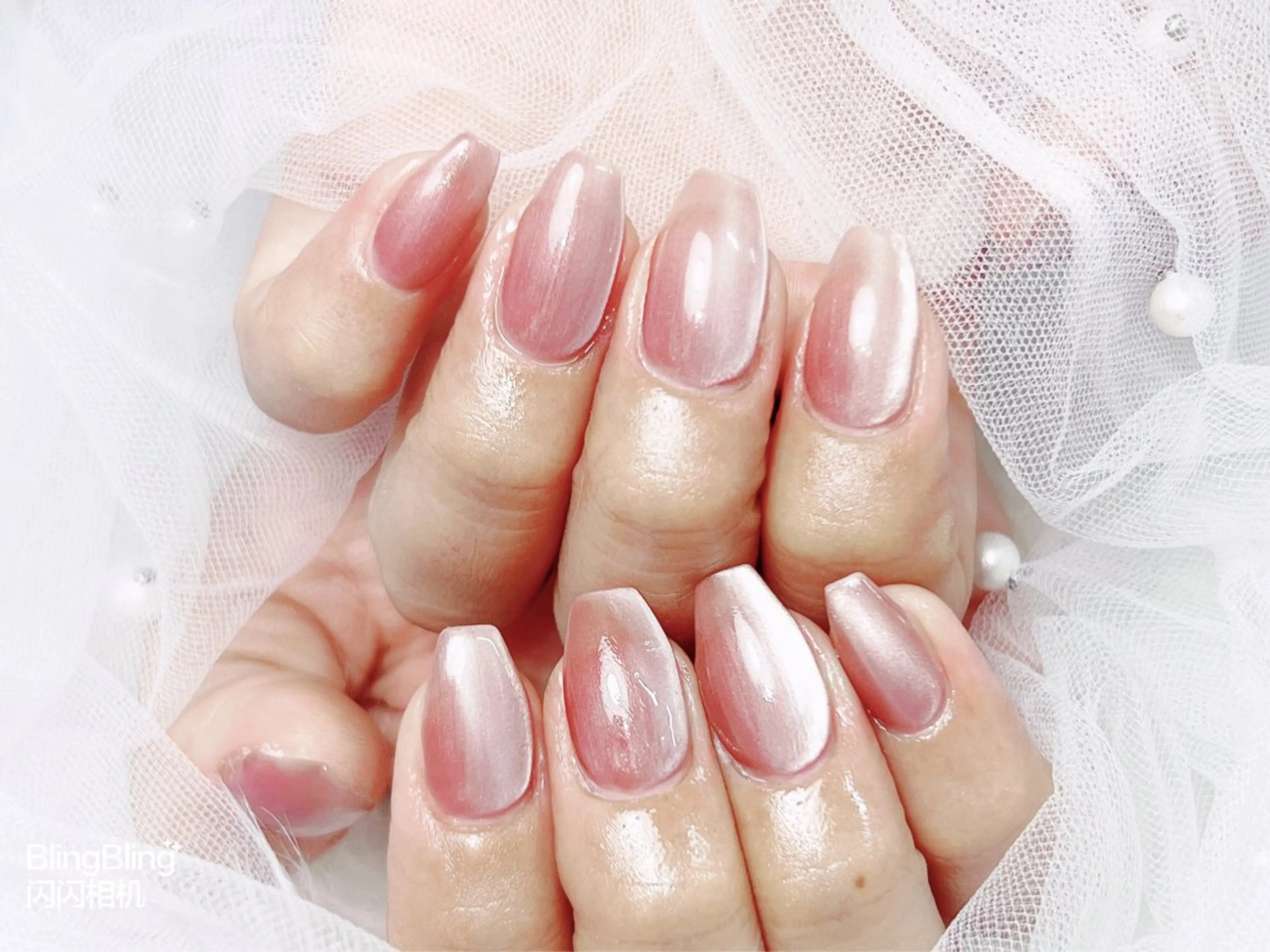 ネイル オーロラネイル チークネイル 長さ出し フットネイル フレンチネイル ハンドネイル NaNa nailのネイルデザイン