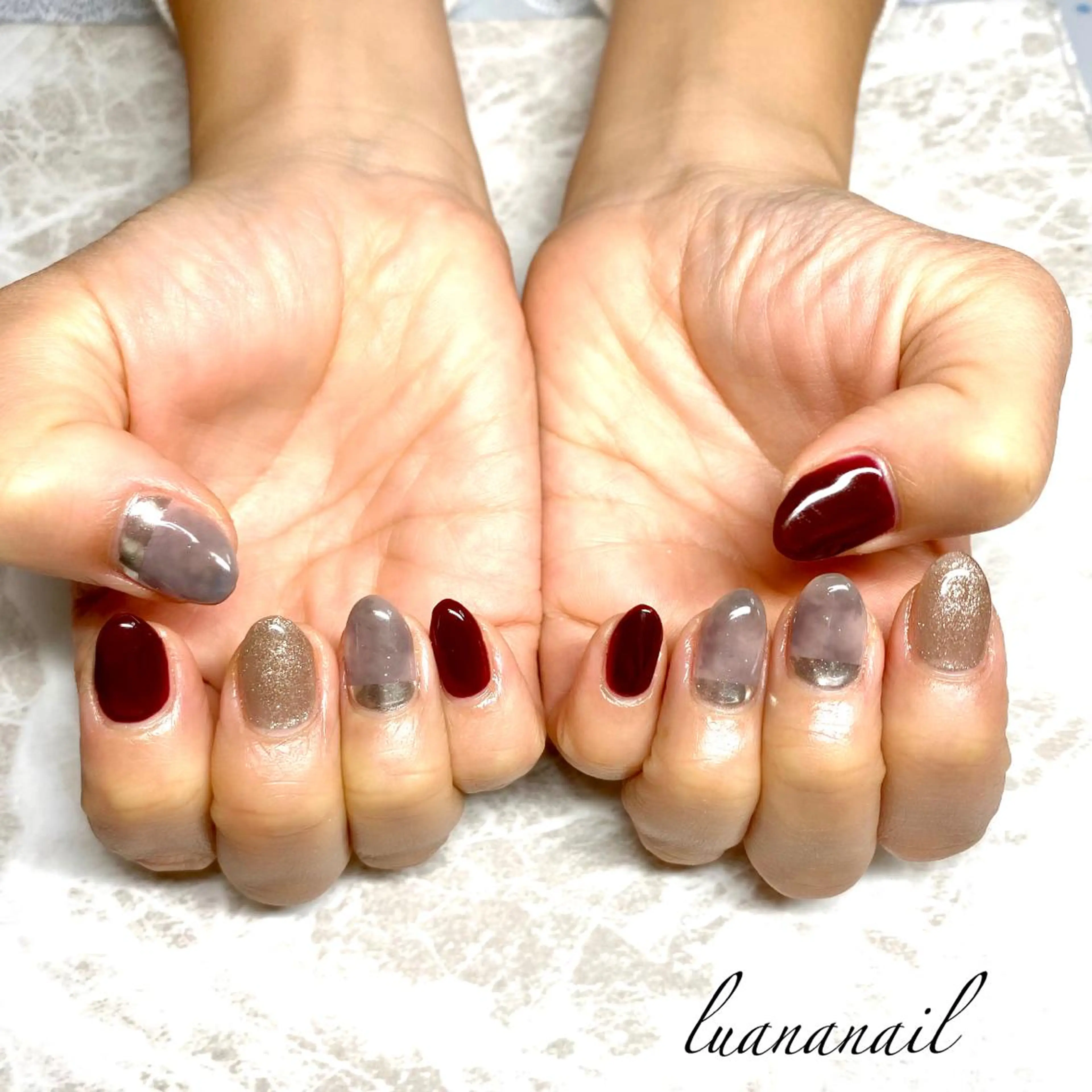 ネイル ボルドー luana nailのネイルデザイン