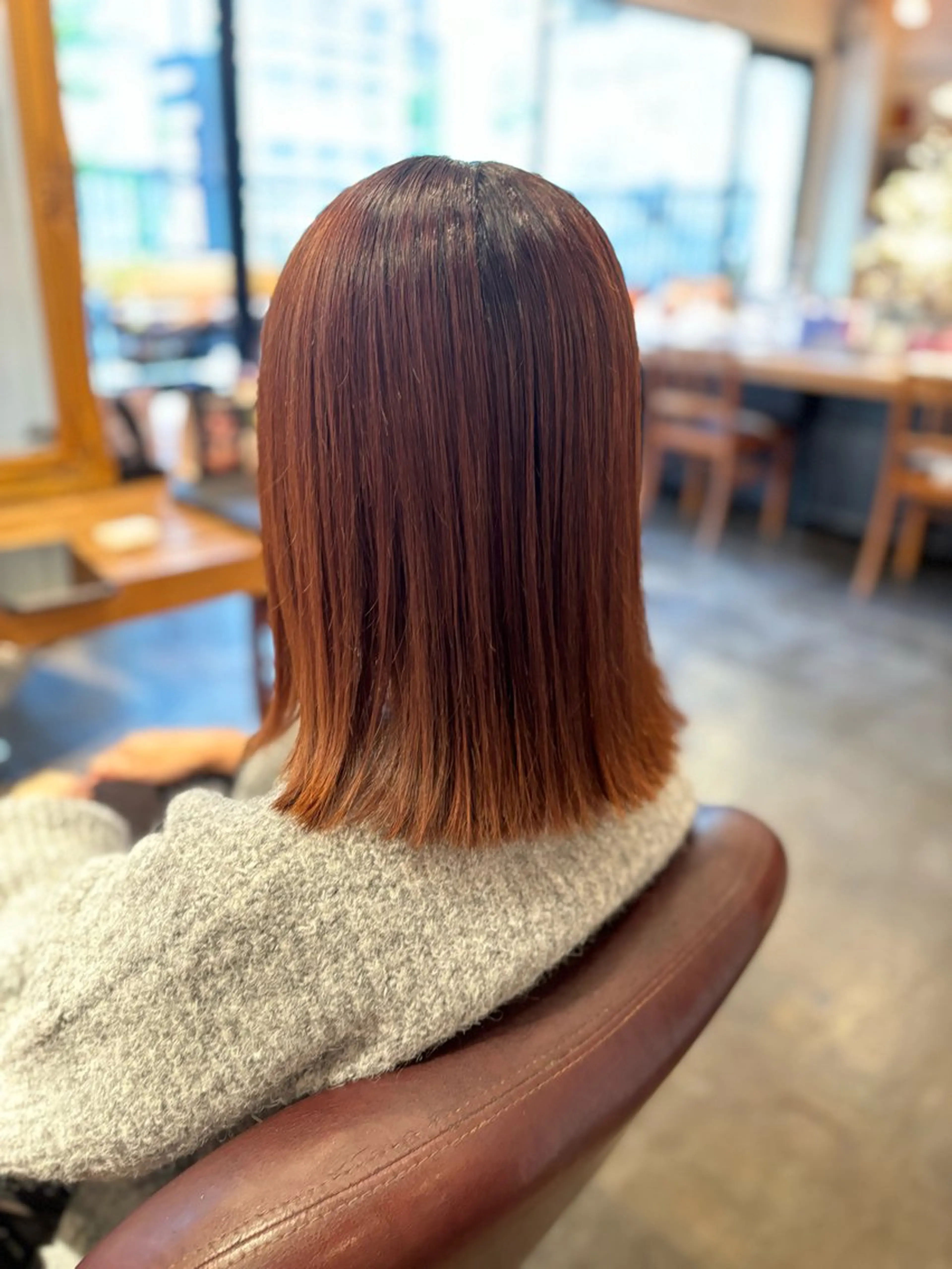 パーマ 縮毛矯正 酸性ストレート ストレートパーマ カット 縮毛矯正 トリートメント 髪質改善カラー ベージュ🤎YUMEのヘアスタイル