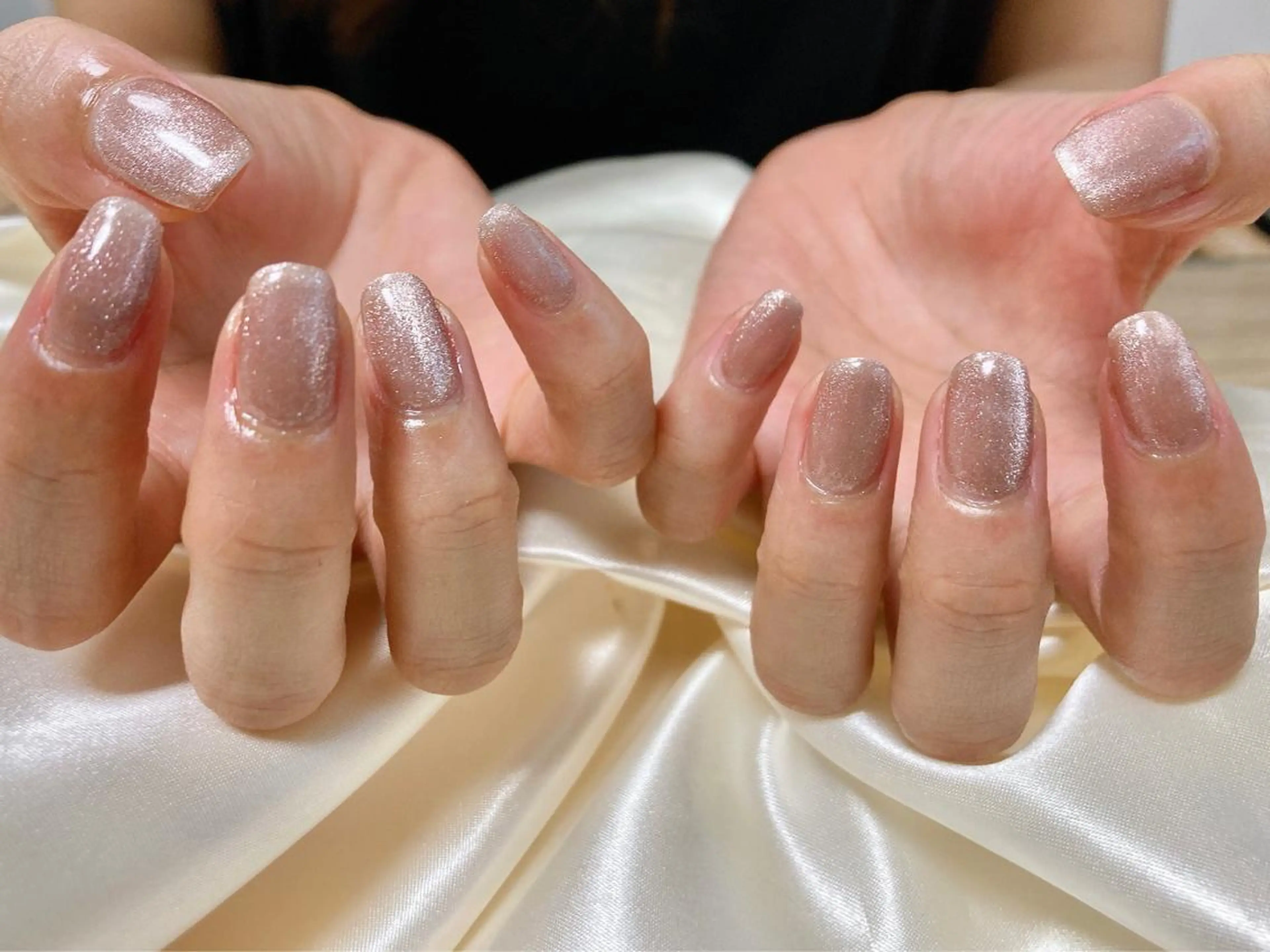 ネイル マグネットネイル ピンク ハンドネイル Mogu nail 二子玉川のネイルデザイン