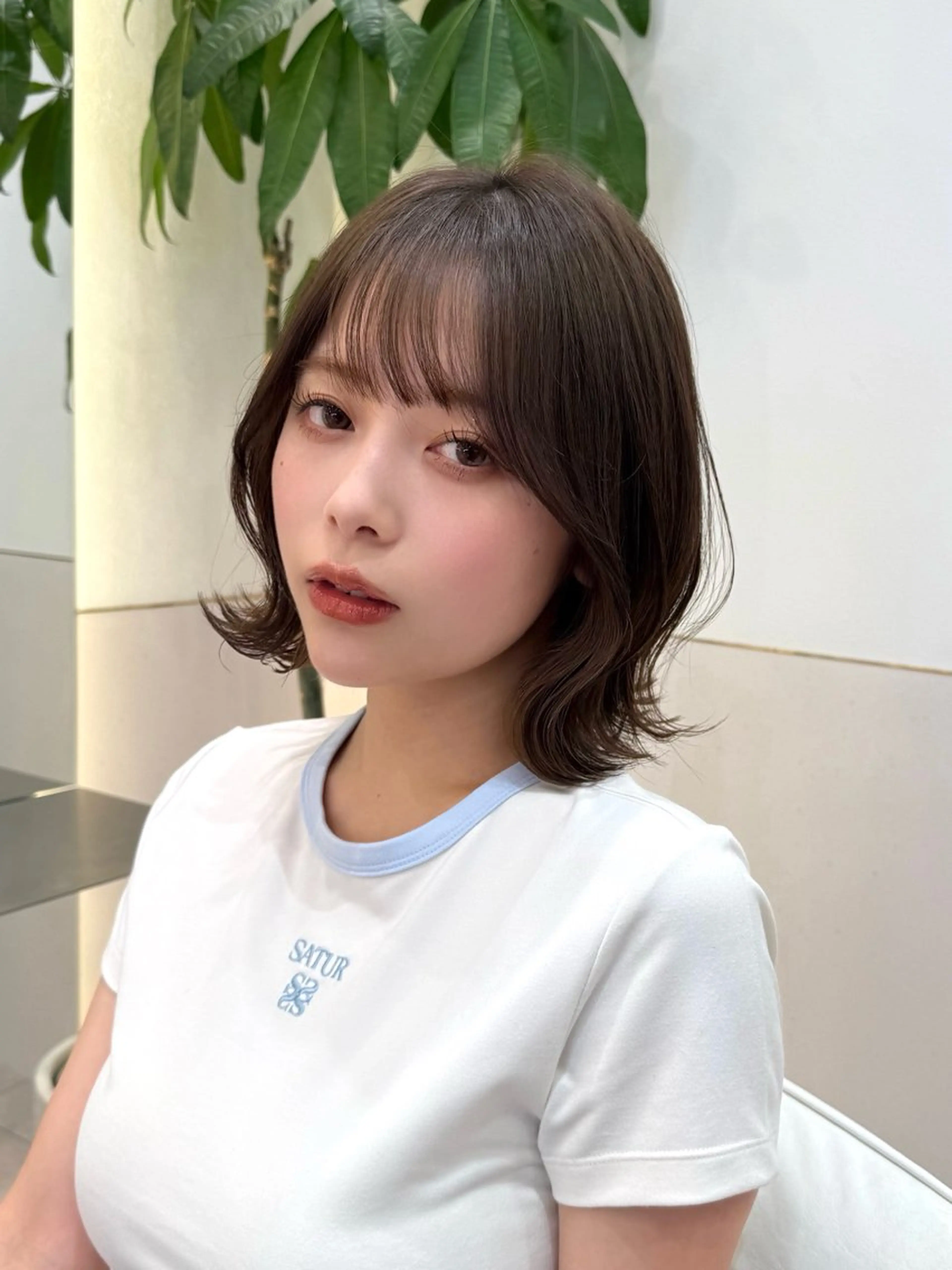 ミディアム カット ヘアカラー トリートメント 新宿/髪質改善/ボブ 韓国レイヤー大重聖斗のヘアスタイル