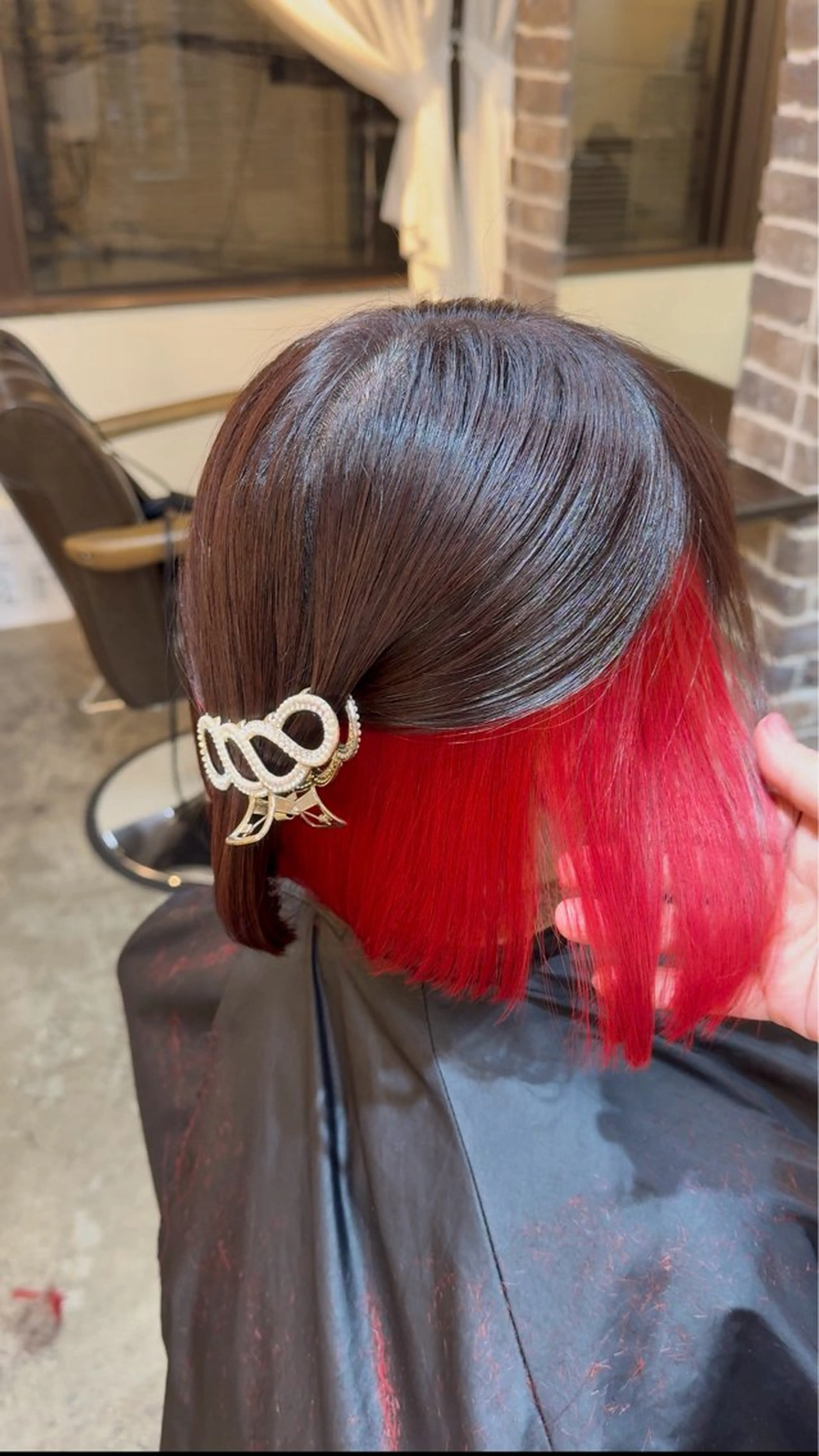 ミディアム カラー ブリーチ ブラウンカラー インナーカラー ピンクカラー ピンクブラウン カット ヘアカラー トリートメント ACROあべの店所属・艶カラー/インナー /グラデ/大西小百合のヘアスタイル