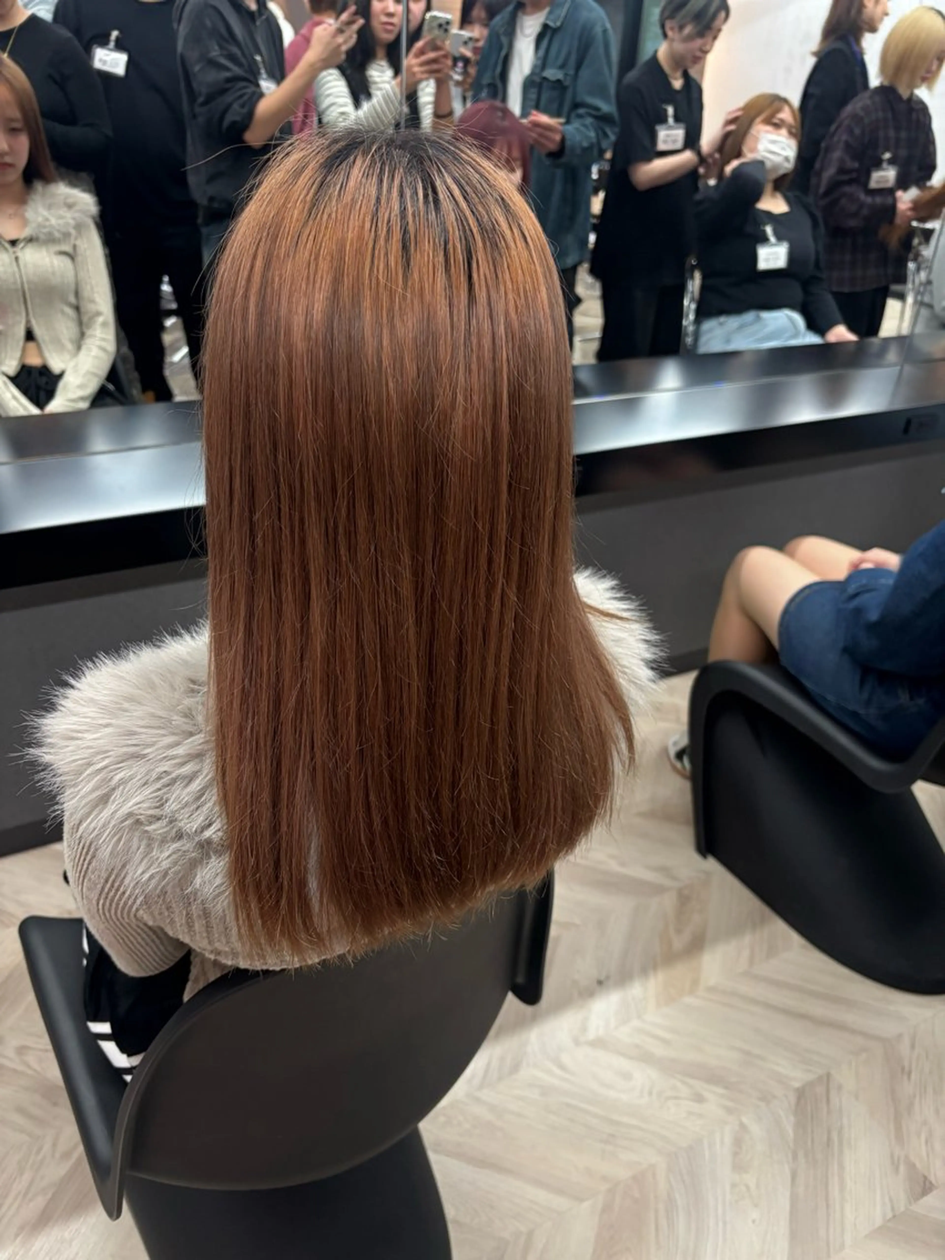 セミロング トリートメント RYONA/大阪/ 韓国風レイヤー🎀のヘアスタイル