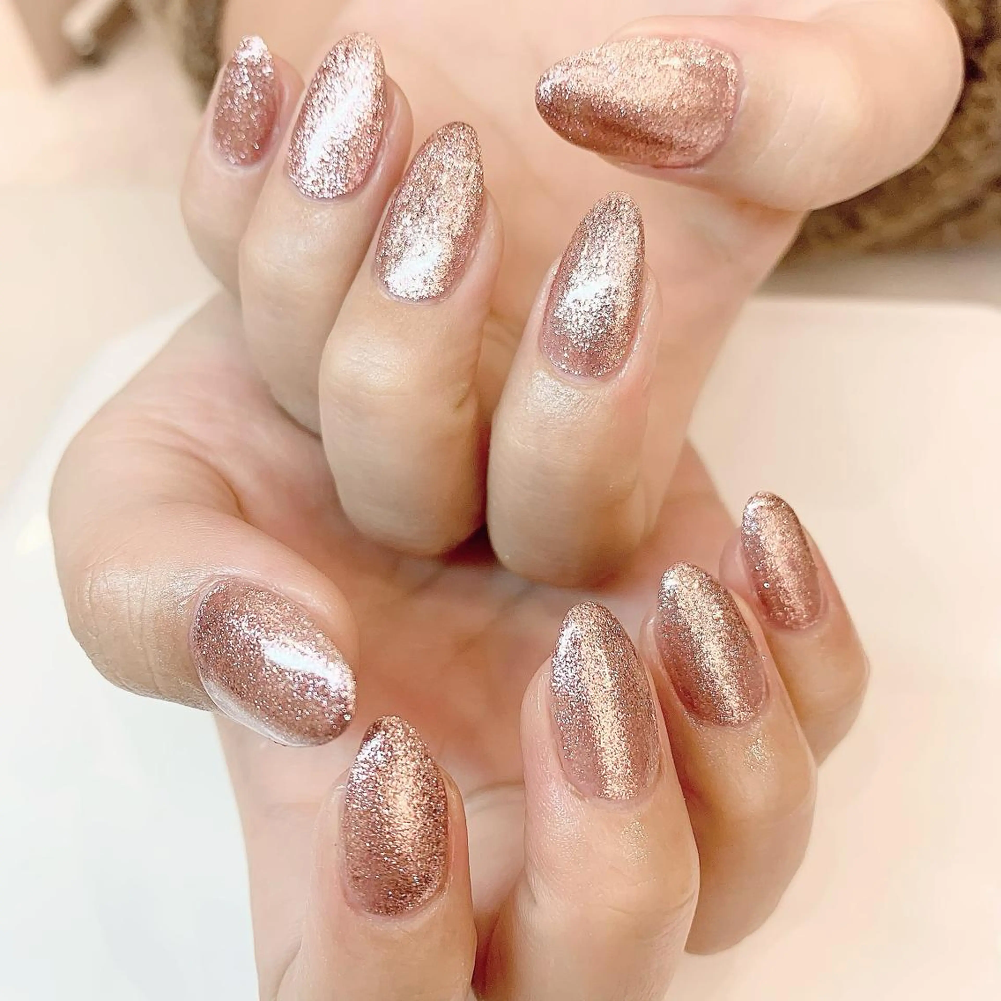 ネイル ラメ(グリッター) ピンク ハンドネイル 松川 めぐみのネイルデザイン