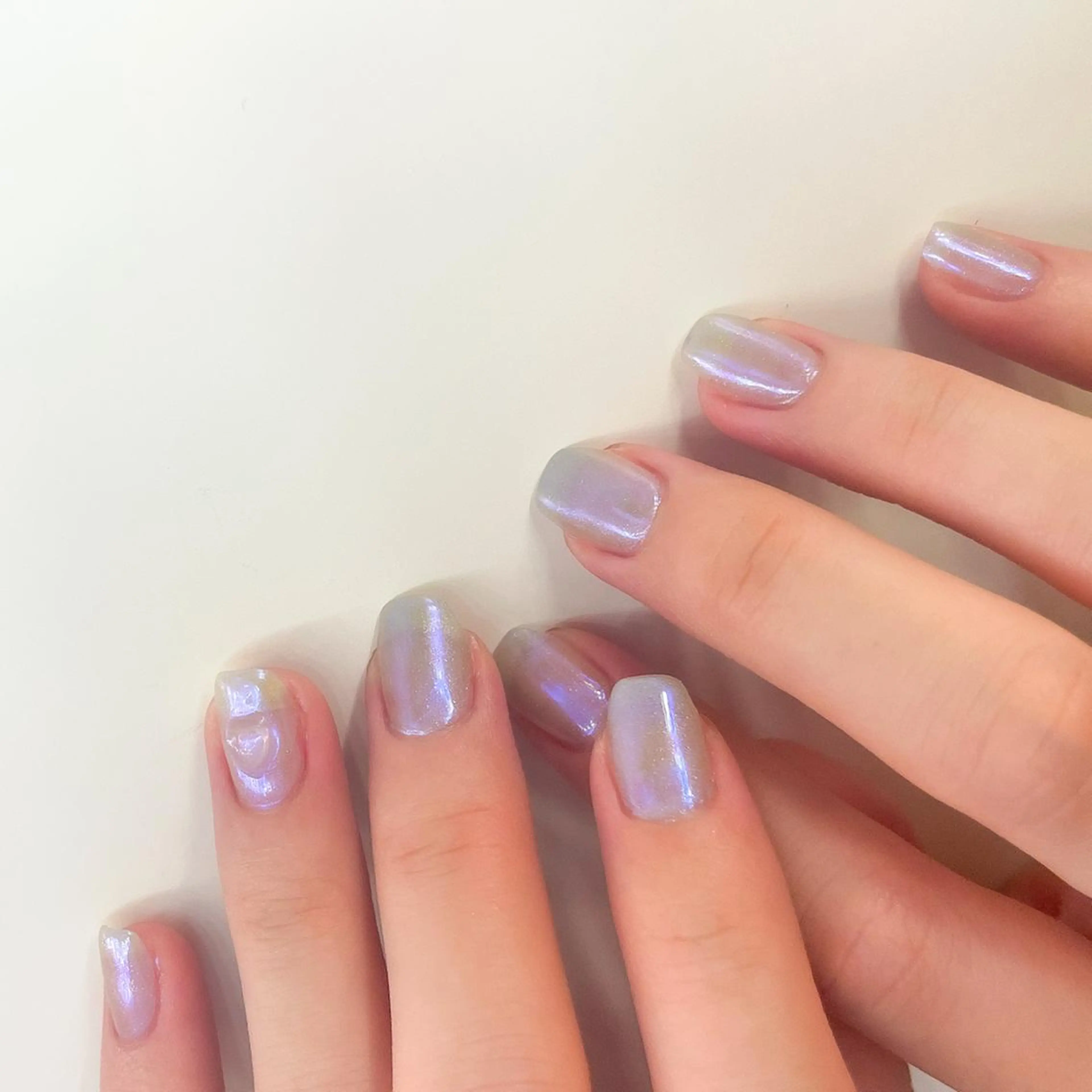 ネイル ブルー ハート ラメ(グリッター) ミラーネイル ハンドネイル mew mew kotomiのネイルデザイン