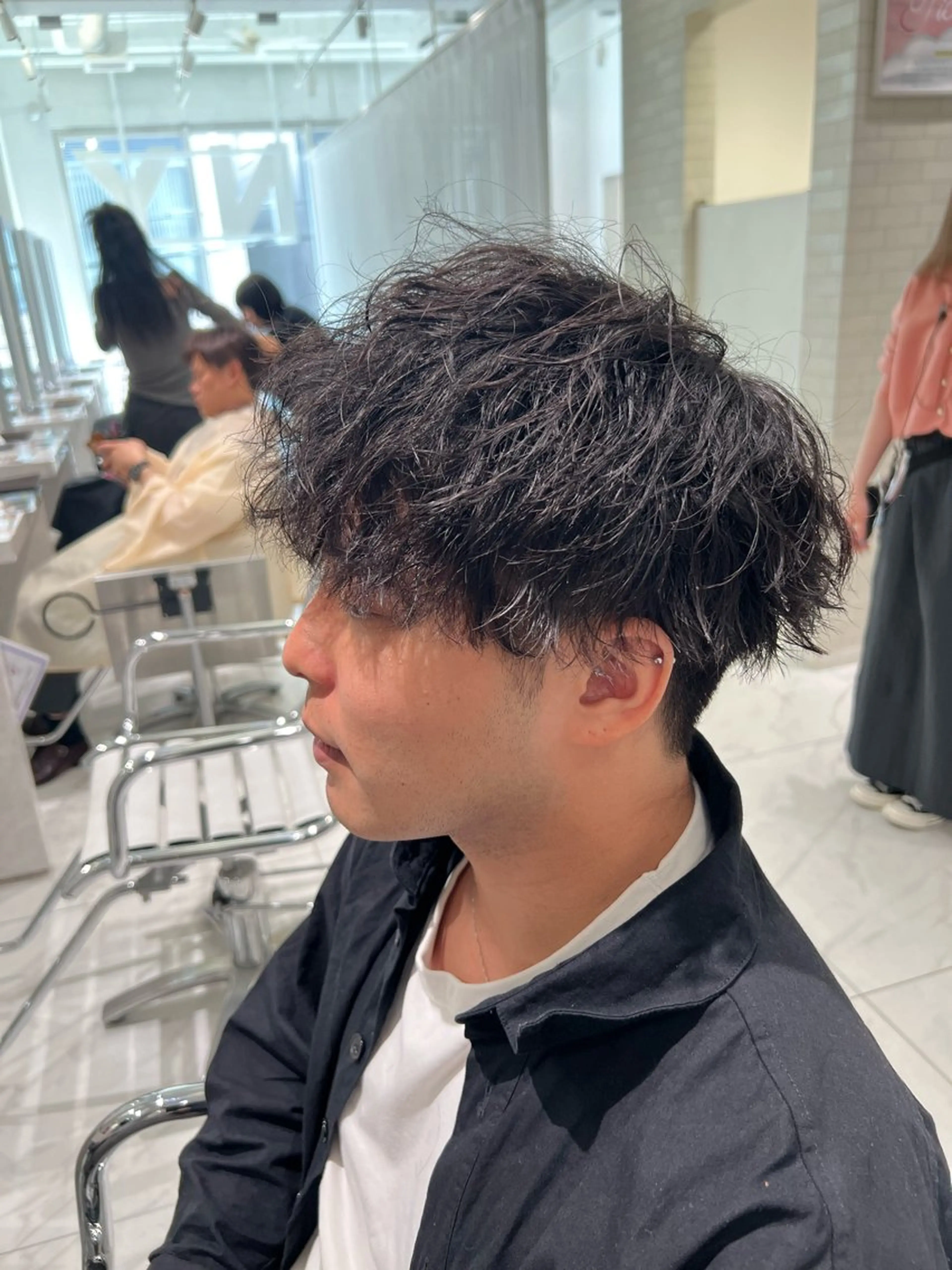ミディアム パーマ メンズ 柳澤 和也のヘアスタイル
