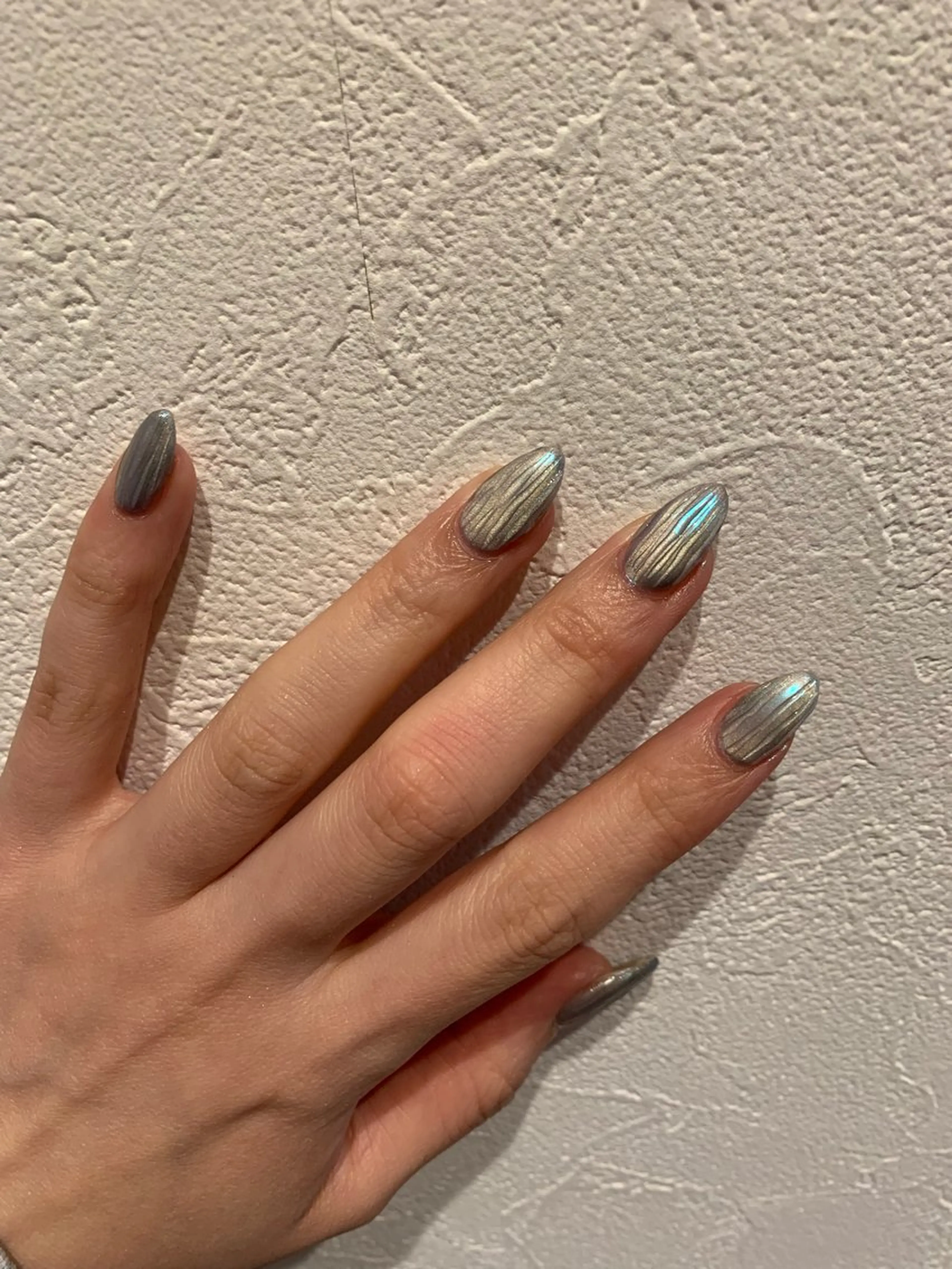 ネイル オーロラネイル ブルー マグネットネイル 北川 恭子のネイルデザイン