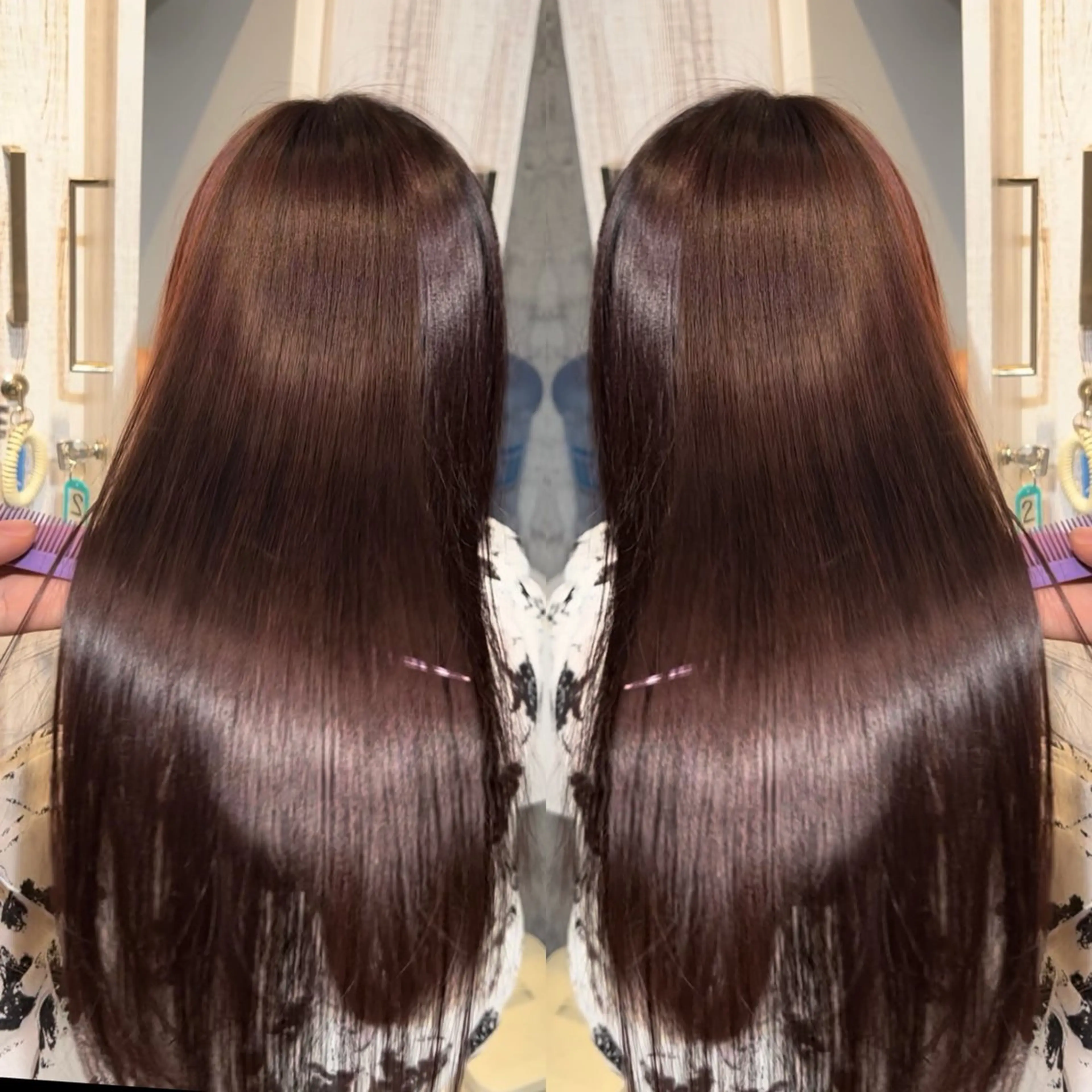 ✨髪質改善もセットで「極上」メニュー✨【艶髪フルケア🌹】カット＋透明感カラー＋最高級トリートメント¥13,200の写真