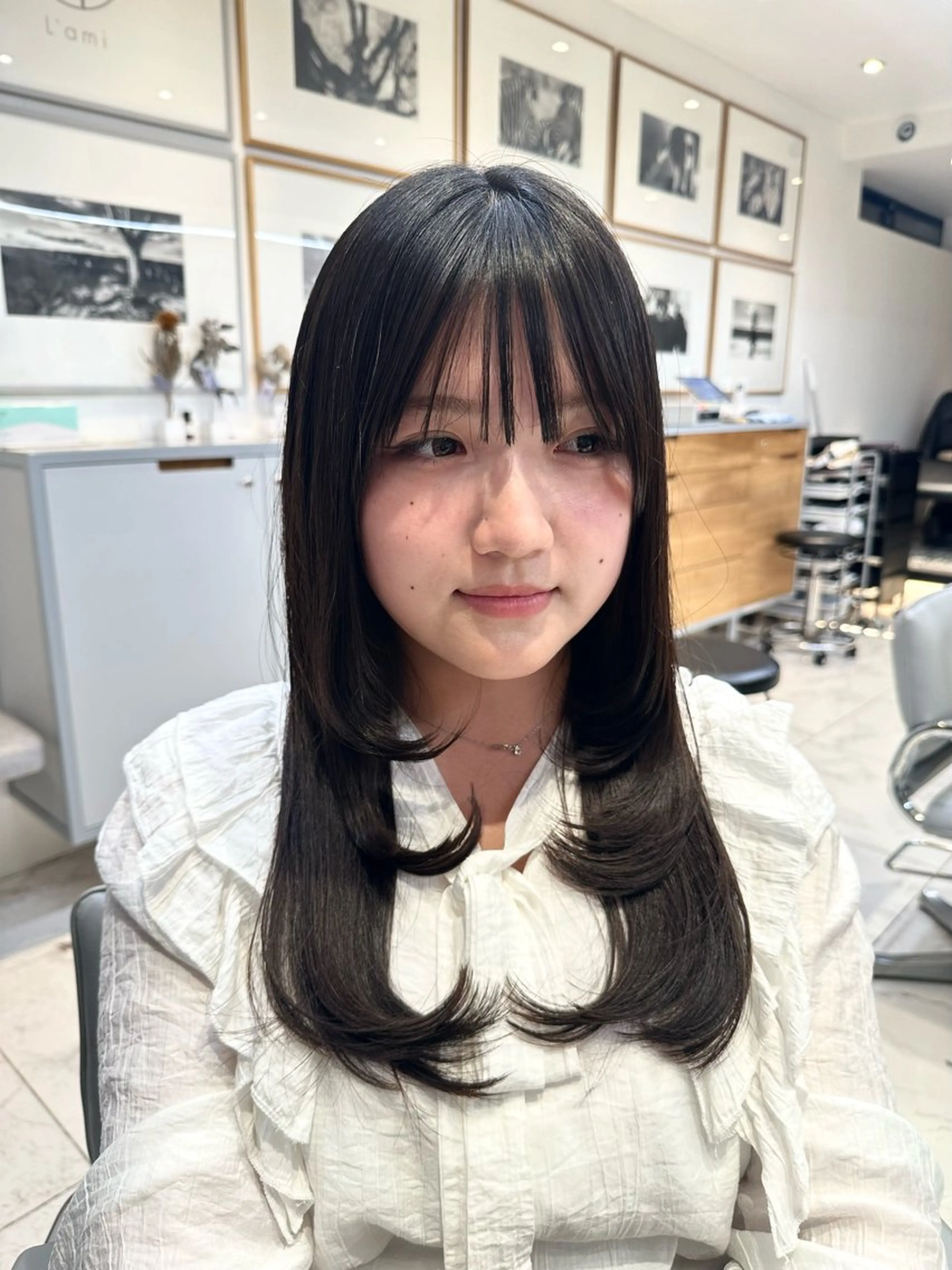 ロング 顔周りカット レイヤーカット レイヤー小顔ショート 吉田ジョウのヘアスタイル