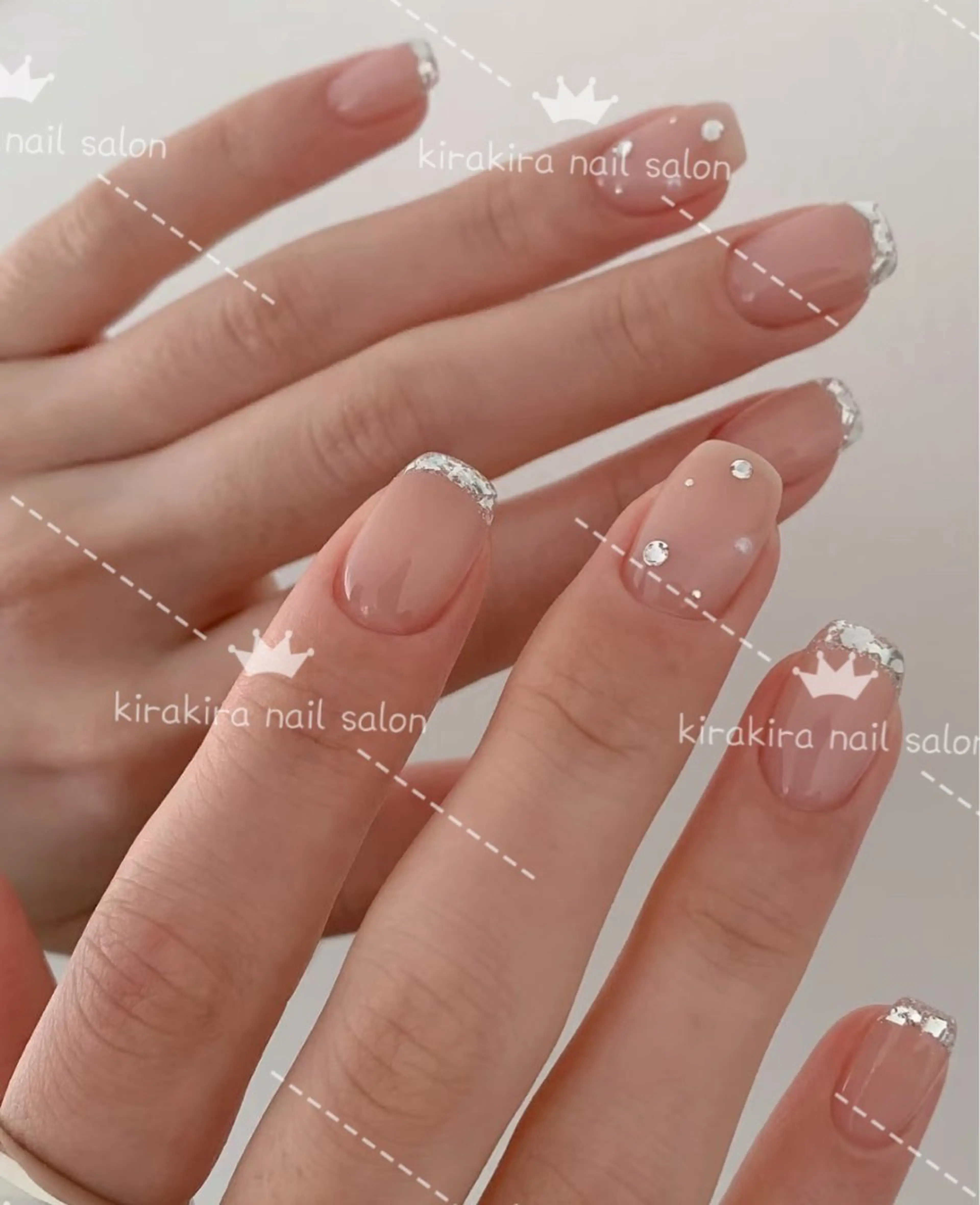 ネイル フレンチネイル ガラスフレンチ シンプルネイル Kirakira Nail salonのネイルデザイン