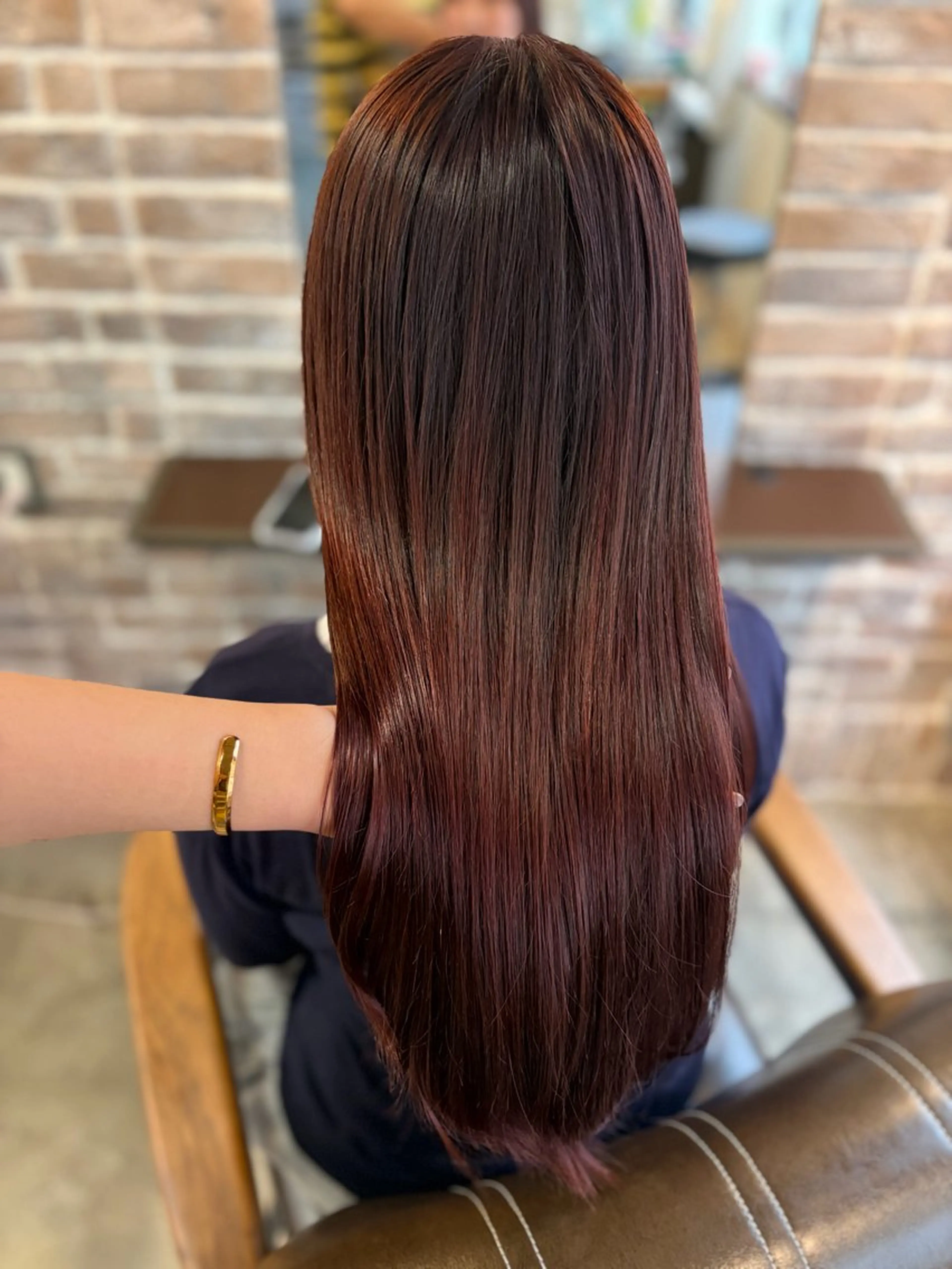 セミロング カラー ブラウンカラー ピンクカラー ピンクブラウン ヘアカラー トリートメント メンズパーマ/縮毛 矯正/徳田真緒のヘアスタイル