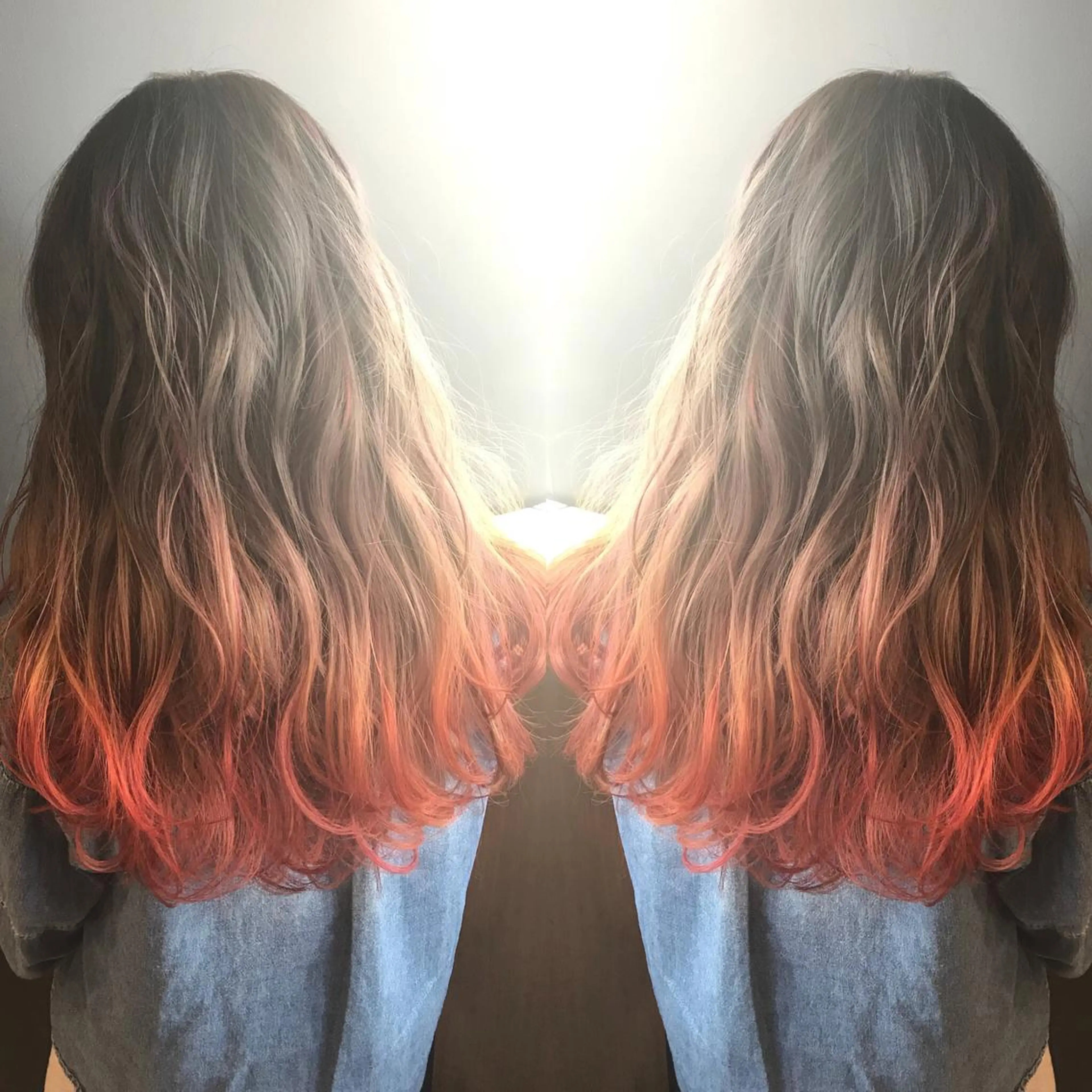 セミロング カラー ブリーチ グラデーションカラー ユニコーンカラー BOX mico.のヘアスタイル