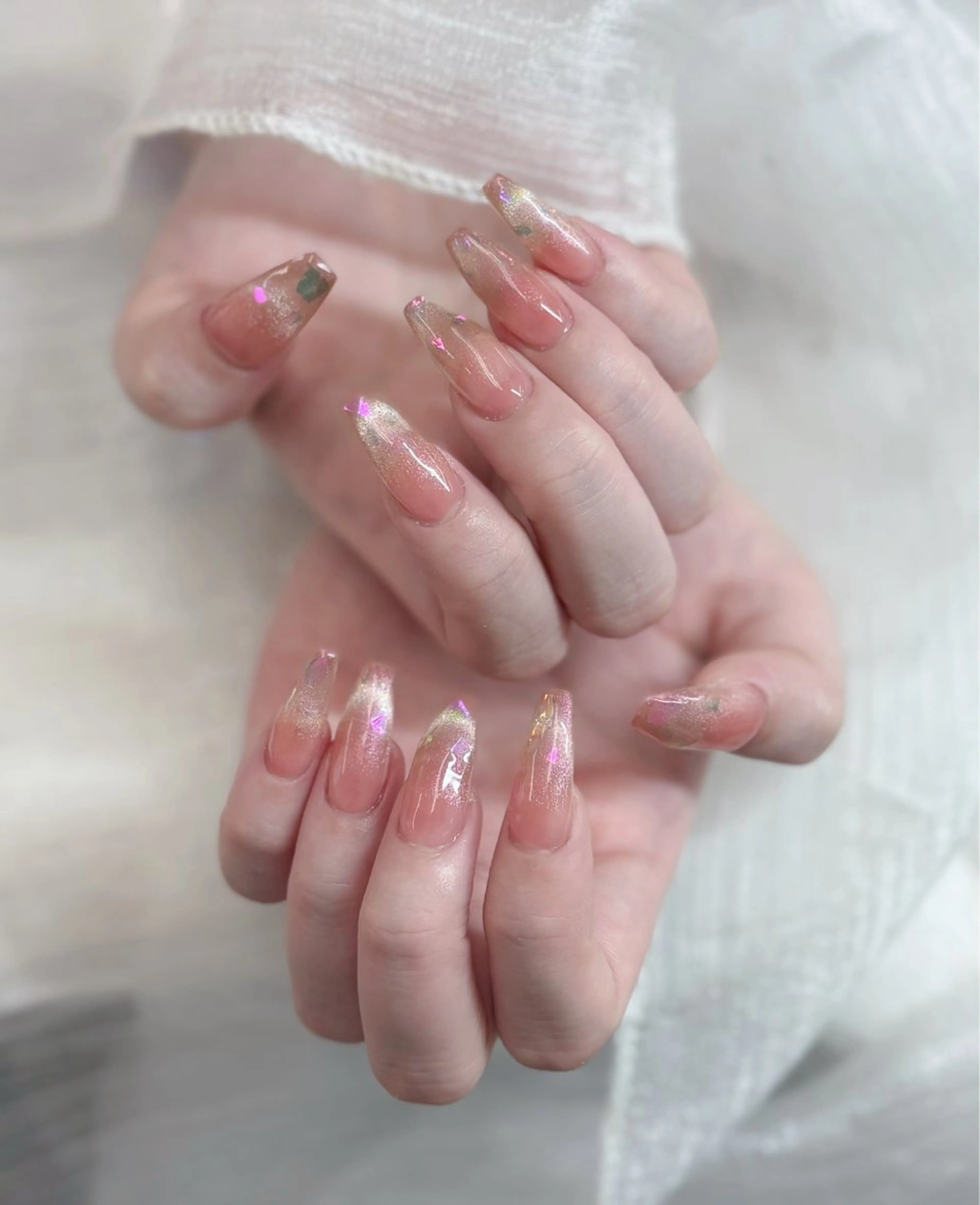 ネイル フレンチネイル ジェルネイル キラキラネイル 韓国ネイル マグネットネイル Julli NailStudioのネイルデザイン