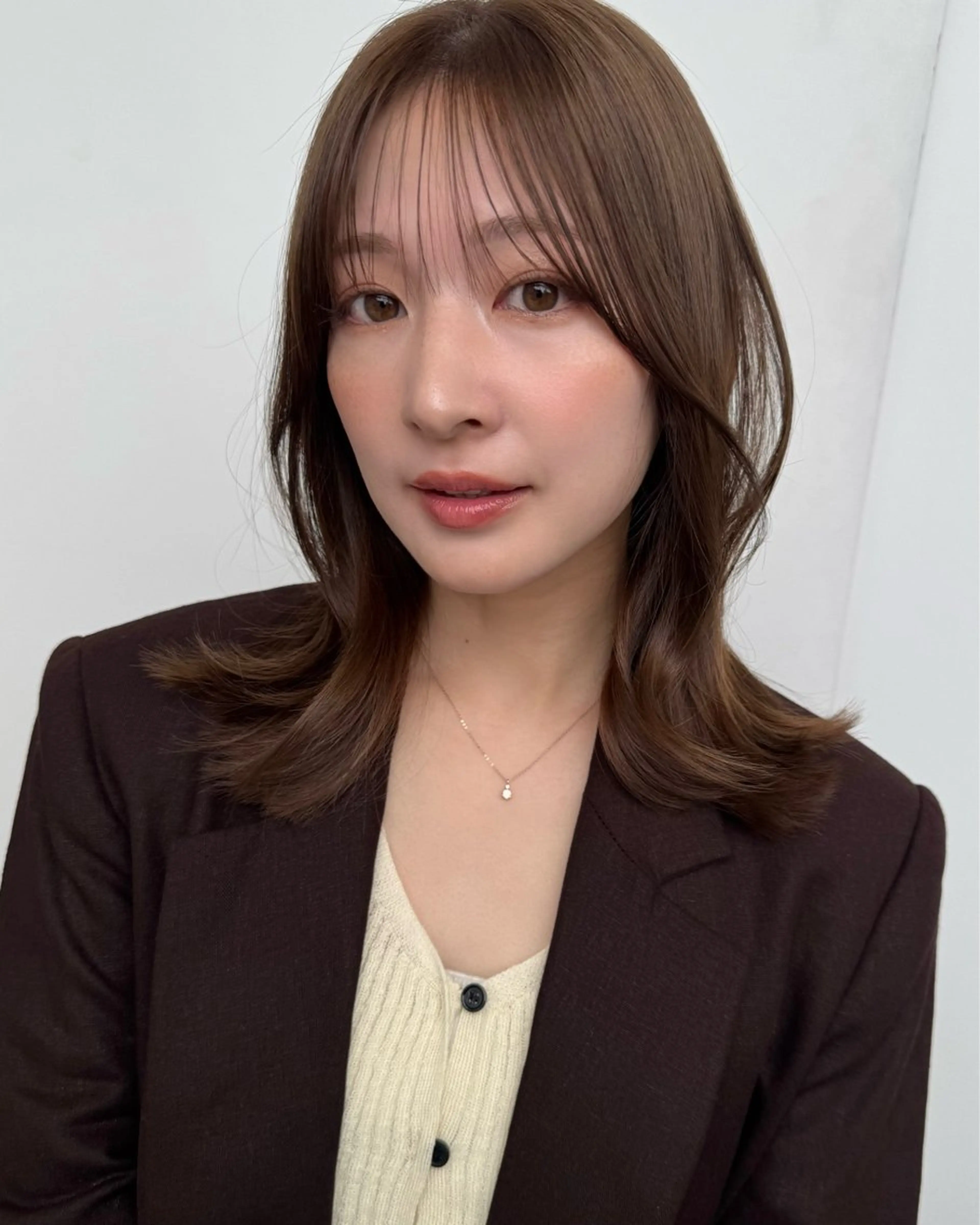 ミディアム カラー ベージュカラー レイヤーカット カット ヘアカラー トリートメント レイヤー🩰顔まわり /透明感/kanaのヘアスタイル