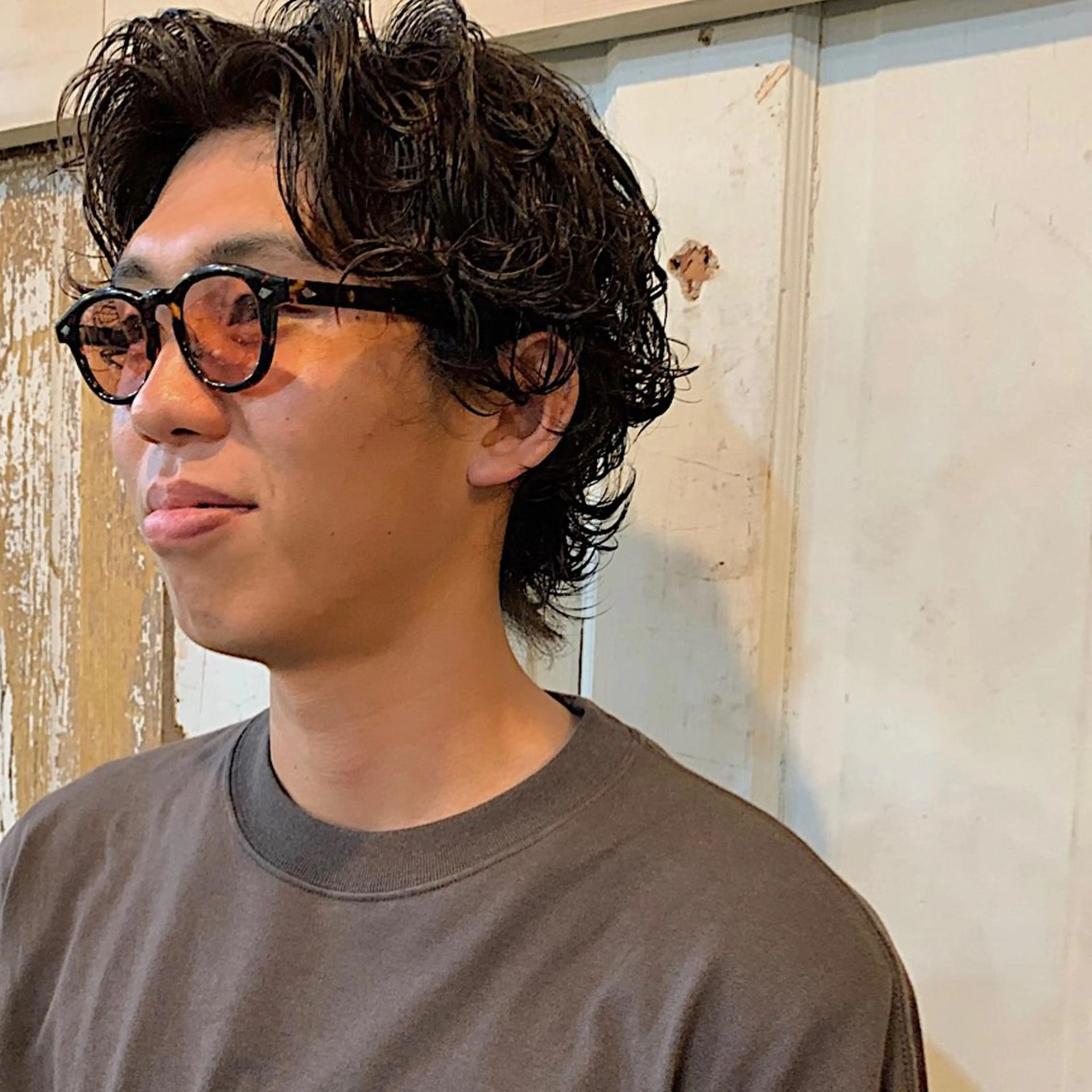 ミディアム カラー パーマ メンズ カット パーマ トリートメント 南堀江🌿パーマ Tetsu【テツ】のヘアスタイル