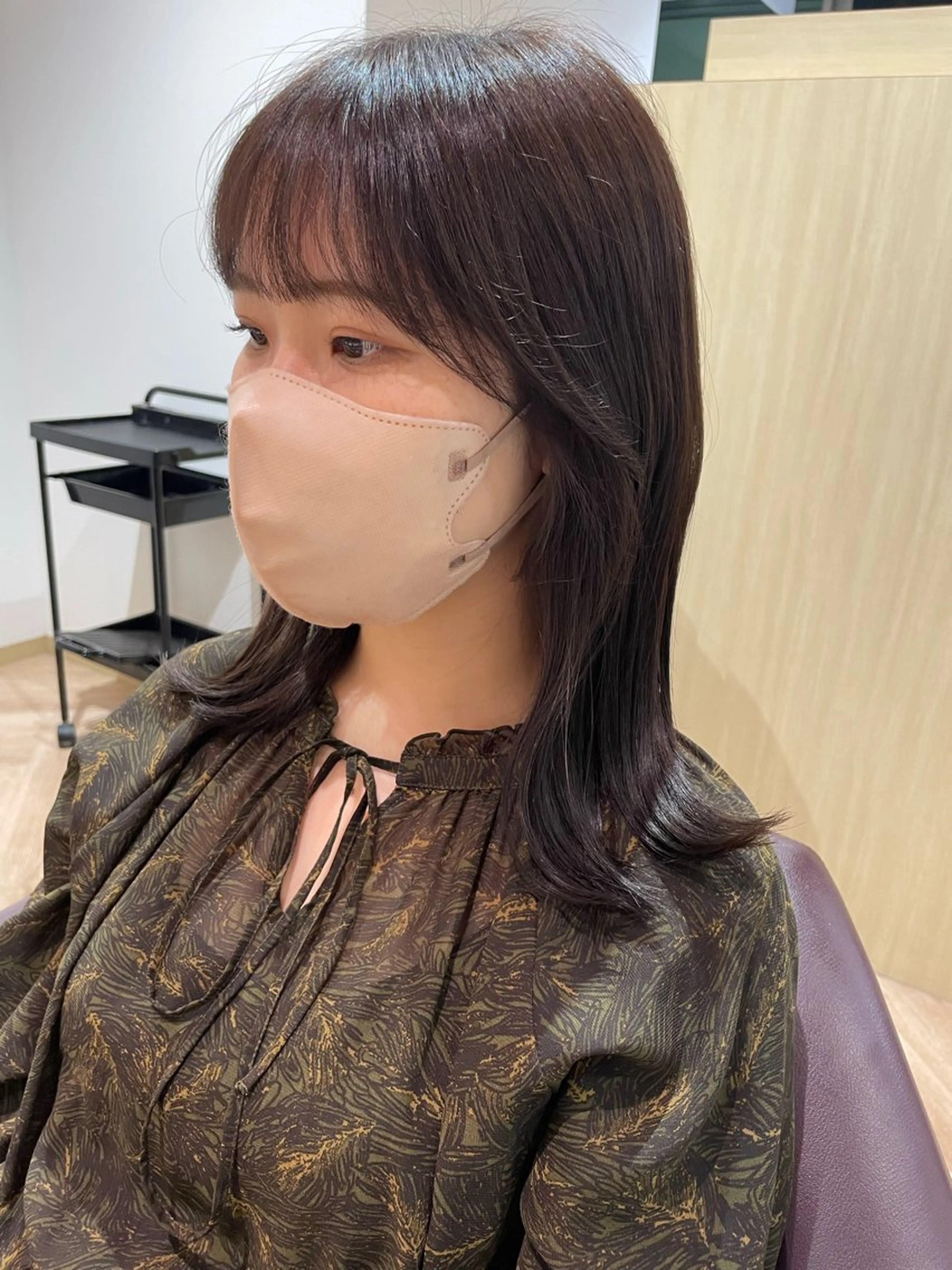 ミディアム ピンクブラウン 顔周りカット 韓国/顔周りカット /キム チョウヒのヘアスタイル